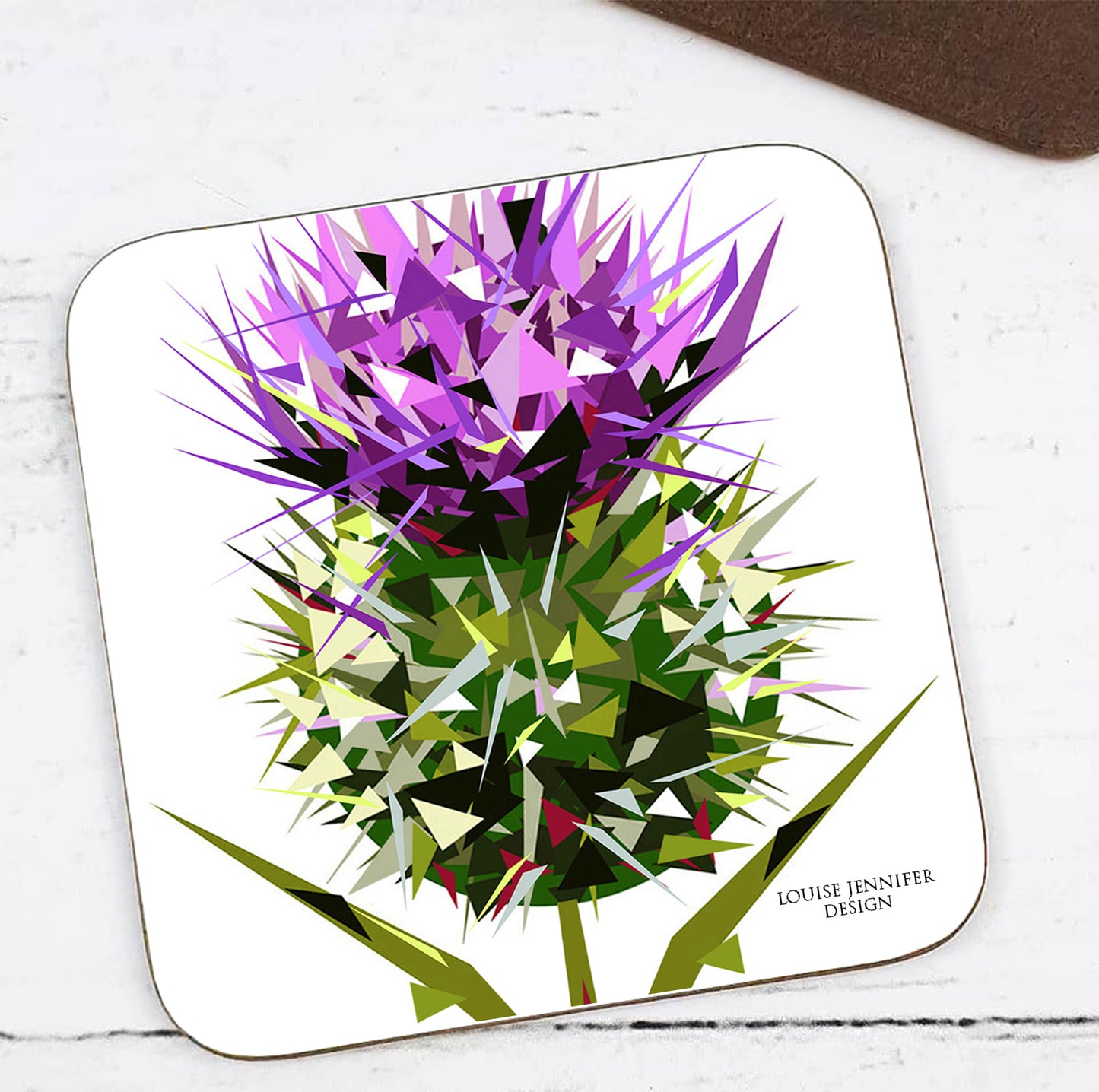 SPEAR THISTLE hardwood coaster