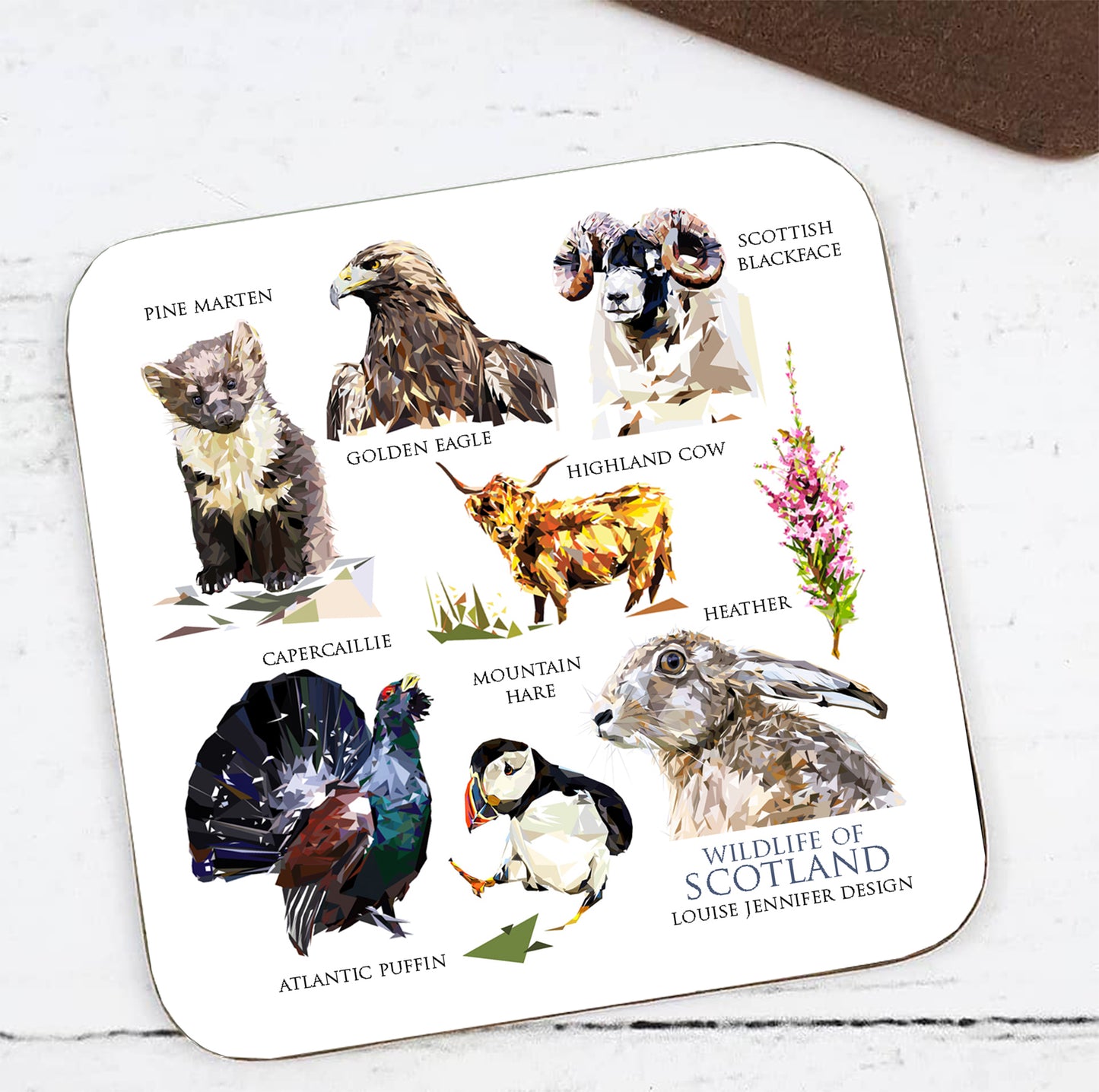 WILDLIFE OF SCOTLAND hardwood coaster