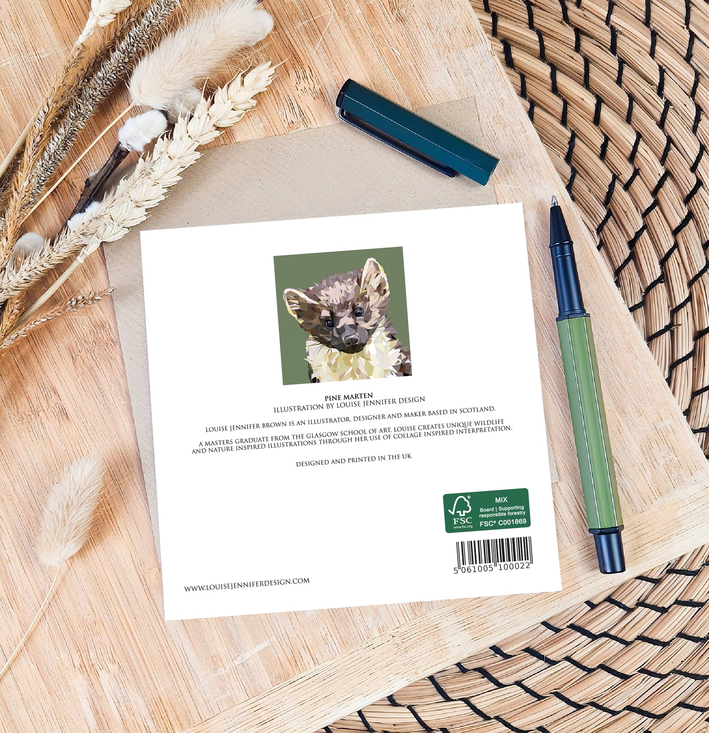 Pine marten illustration | Blank greeting card | Art card