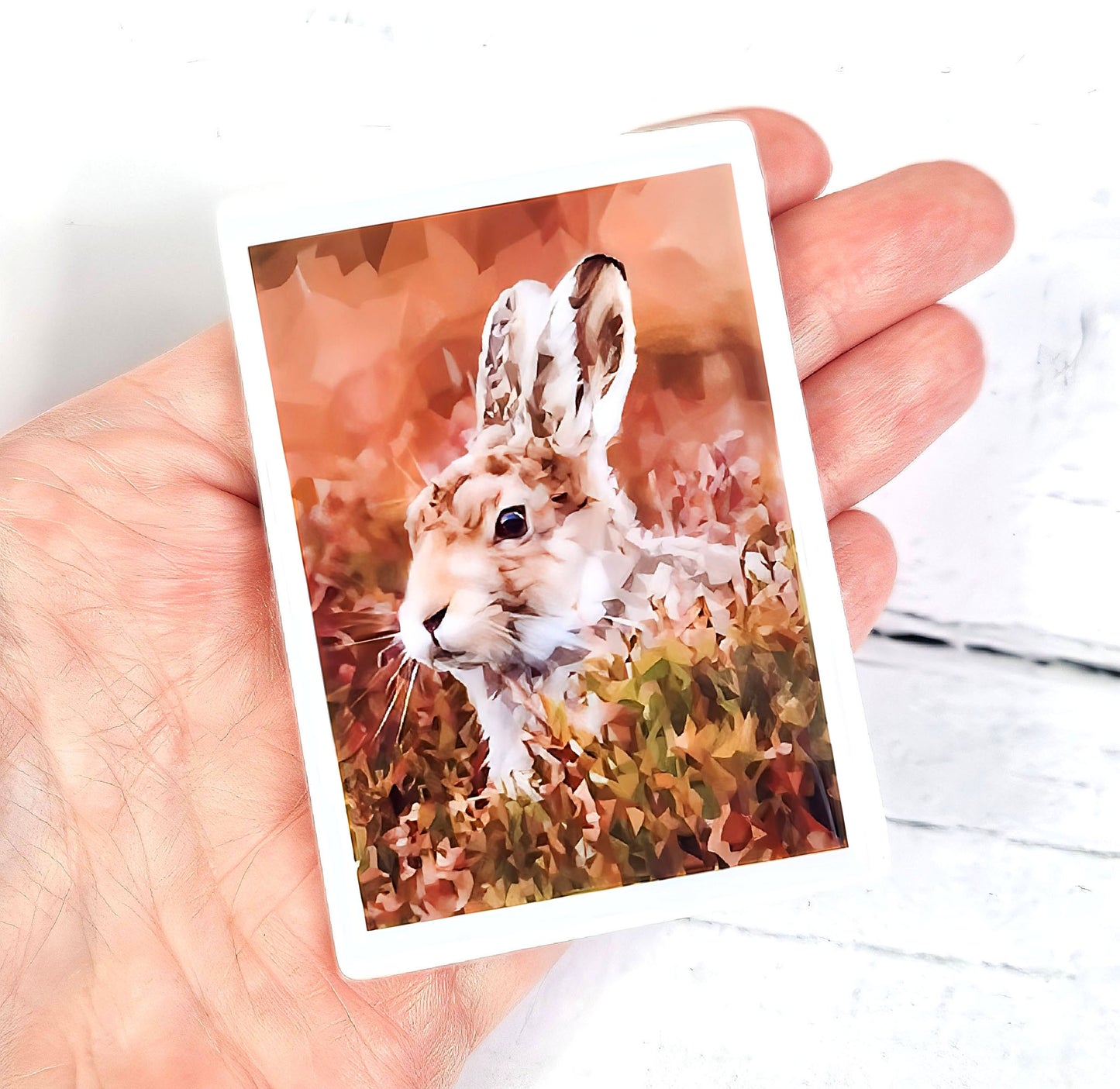 Mountain hare illustration | Ceramic fridge magnet | Countryside animals