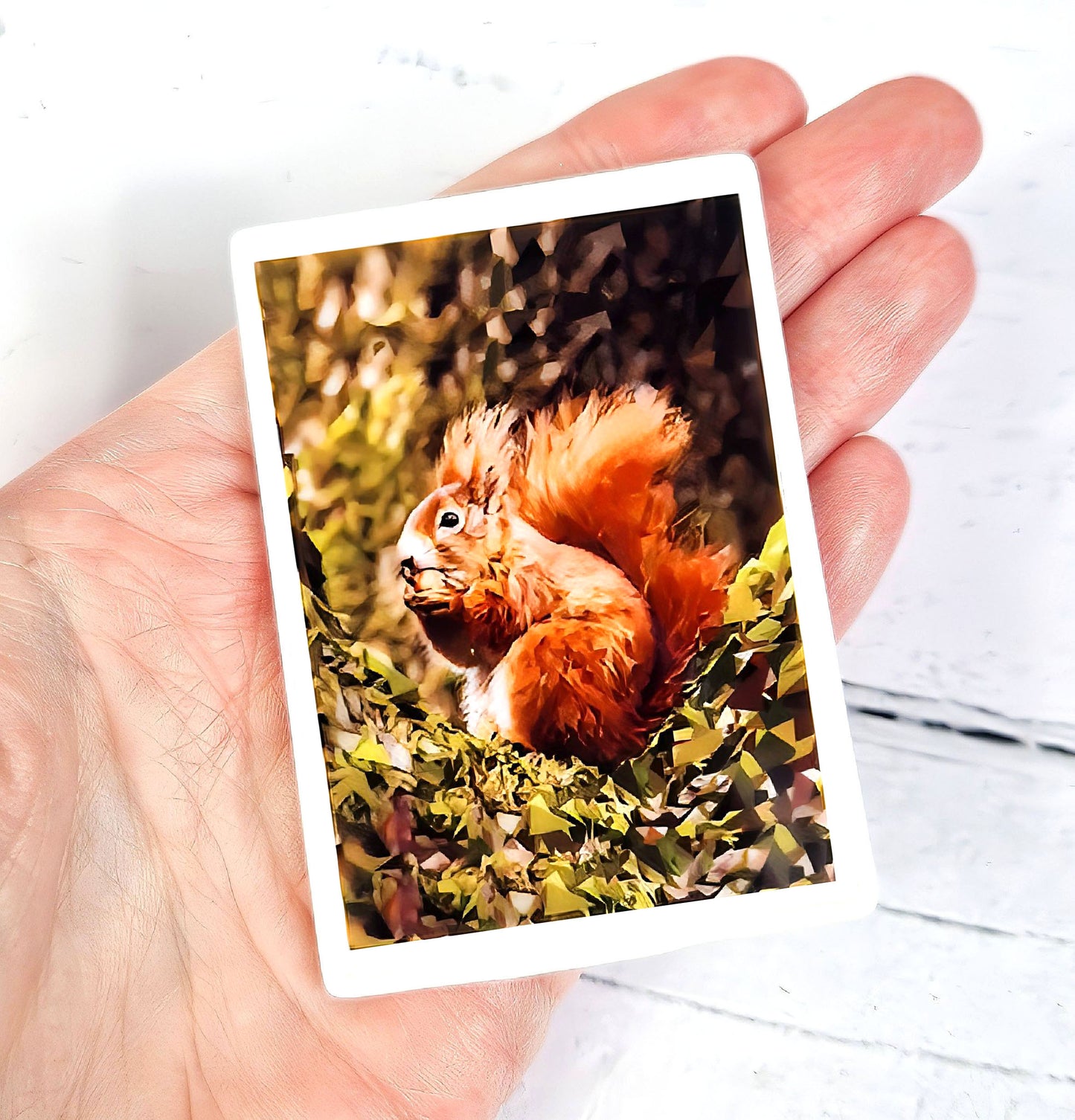 Red squirrel illustration | Ceramic fridge magnet | British wildlife