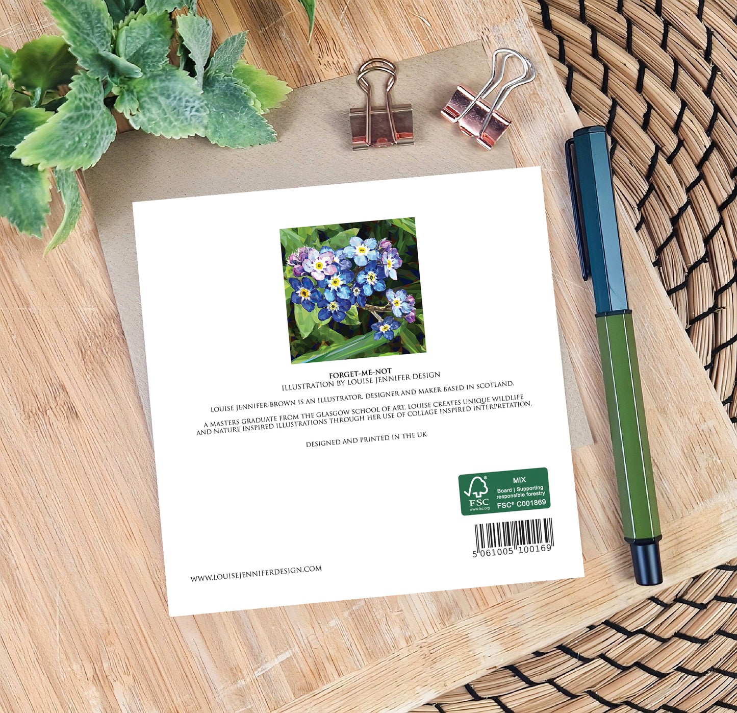 Forget-me-not flower illustration | Flower seed greeting card | Art card