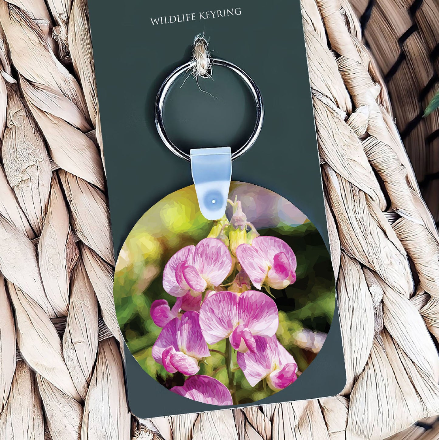 Sweet pea flowers illustration | Keyring | Accessories