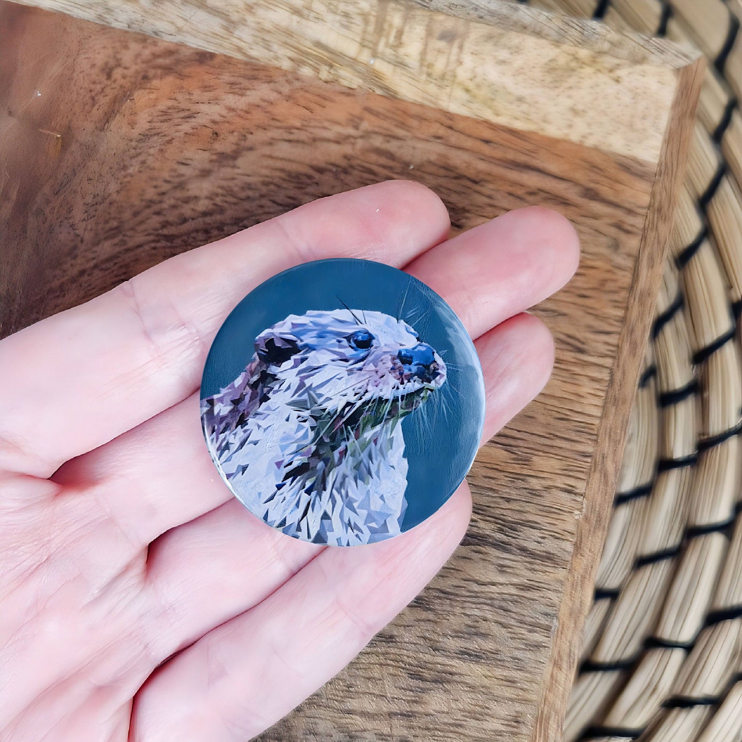 Otter illustration | Mini pin badge | Scottish