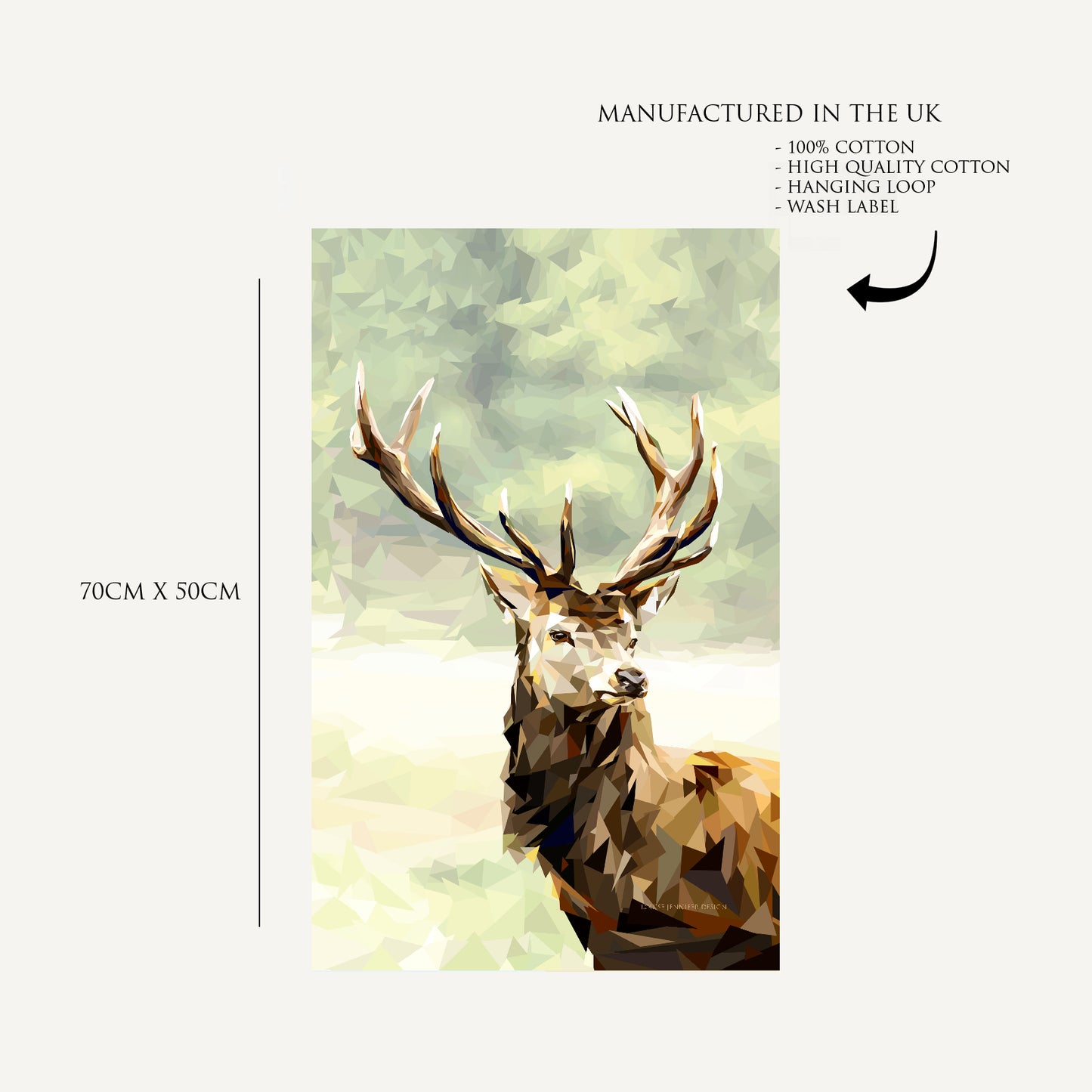 Red stag tea towel | 100% cotton | Scottish highlands design