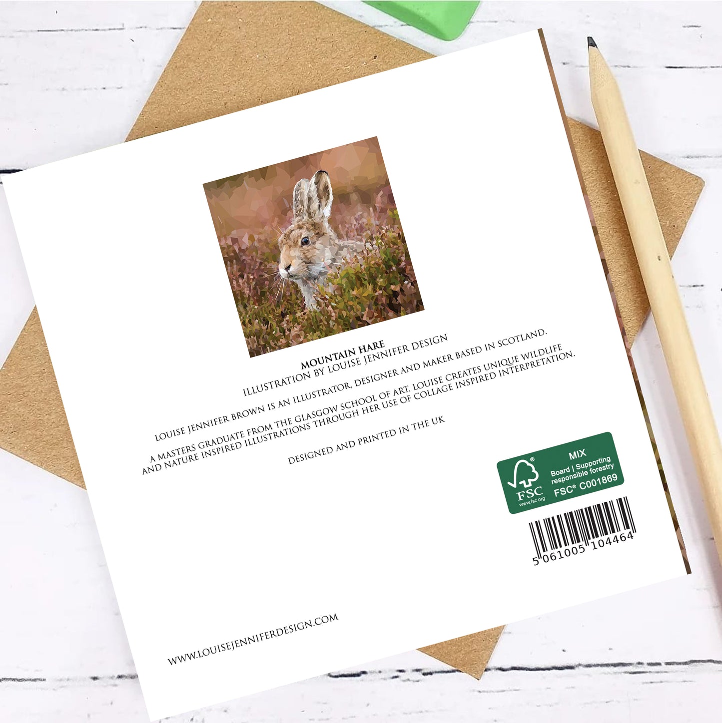 MOUNTAIN HARE greeting card *NEW