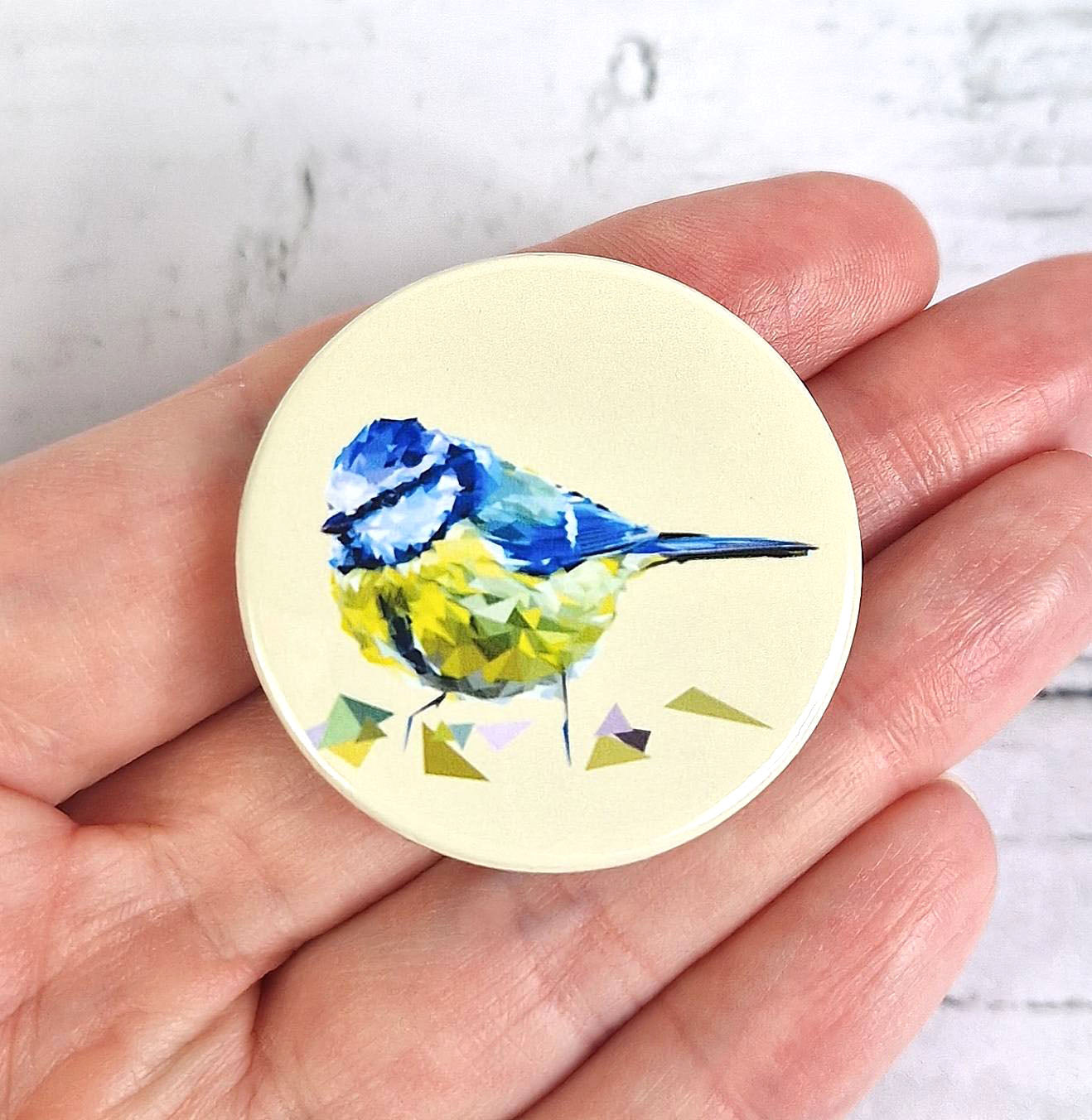 Blue tit bird illustration | Mini pin badge | Wildlife pin