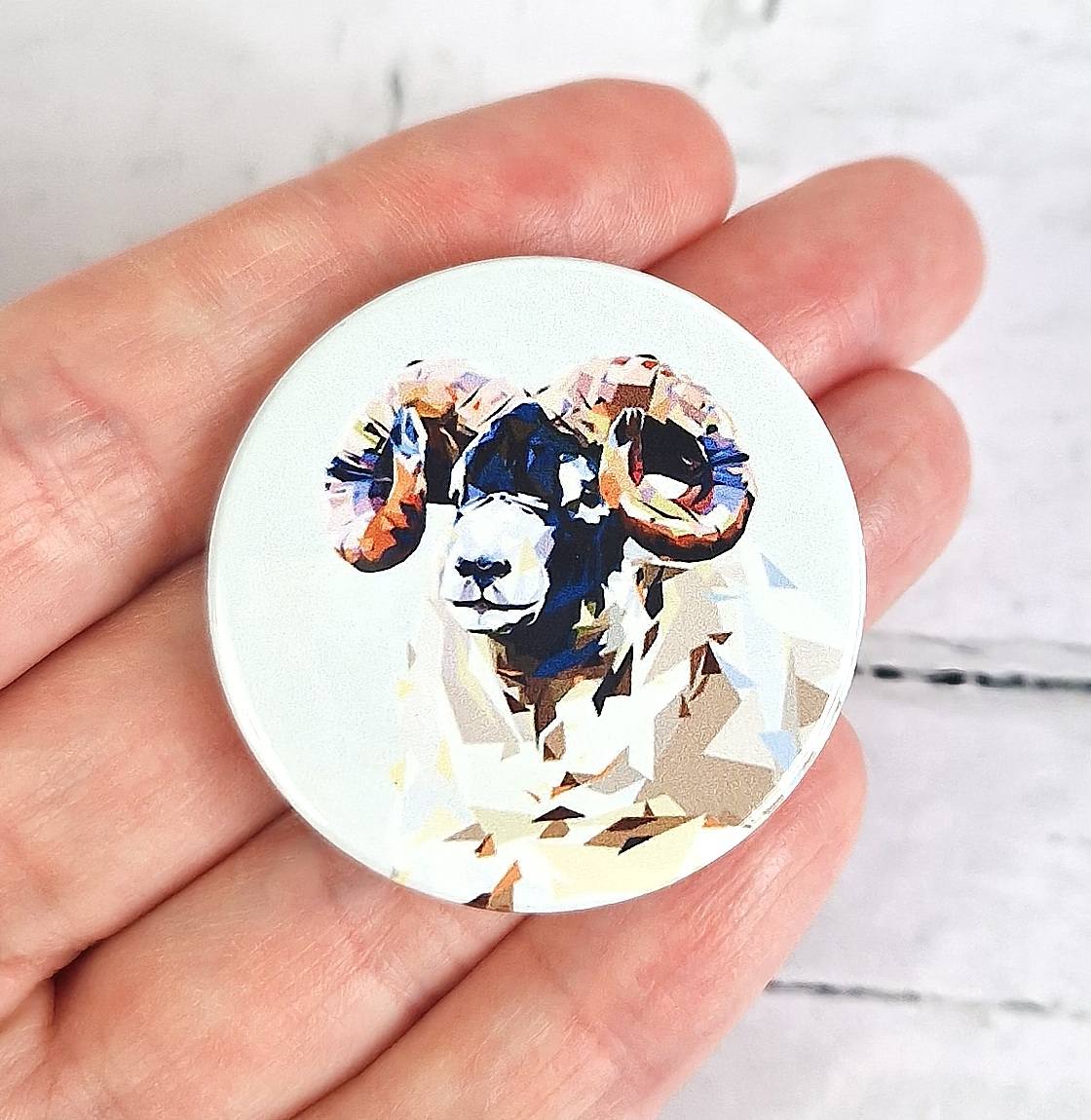 BLACK-FACED RAM pin badge