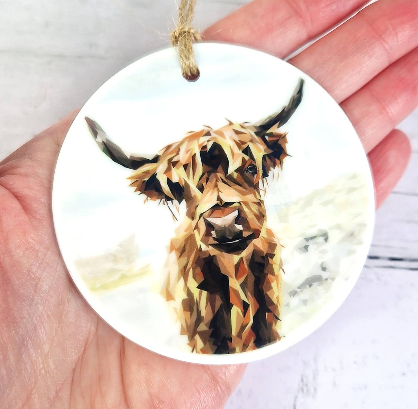 HIGHLAND COW ceramic decoration