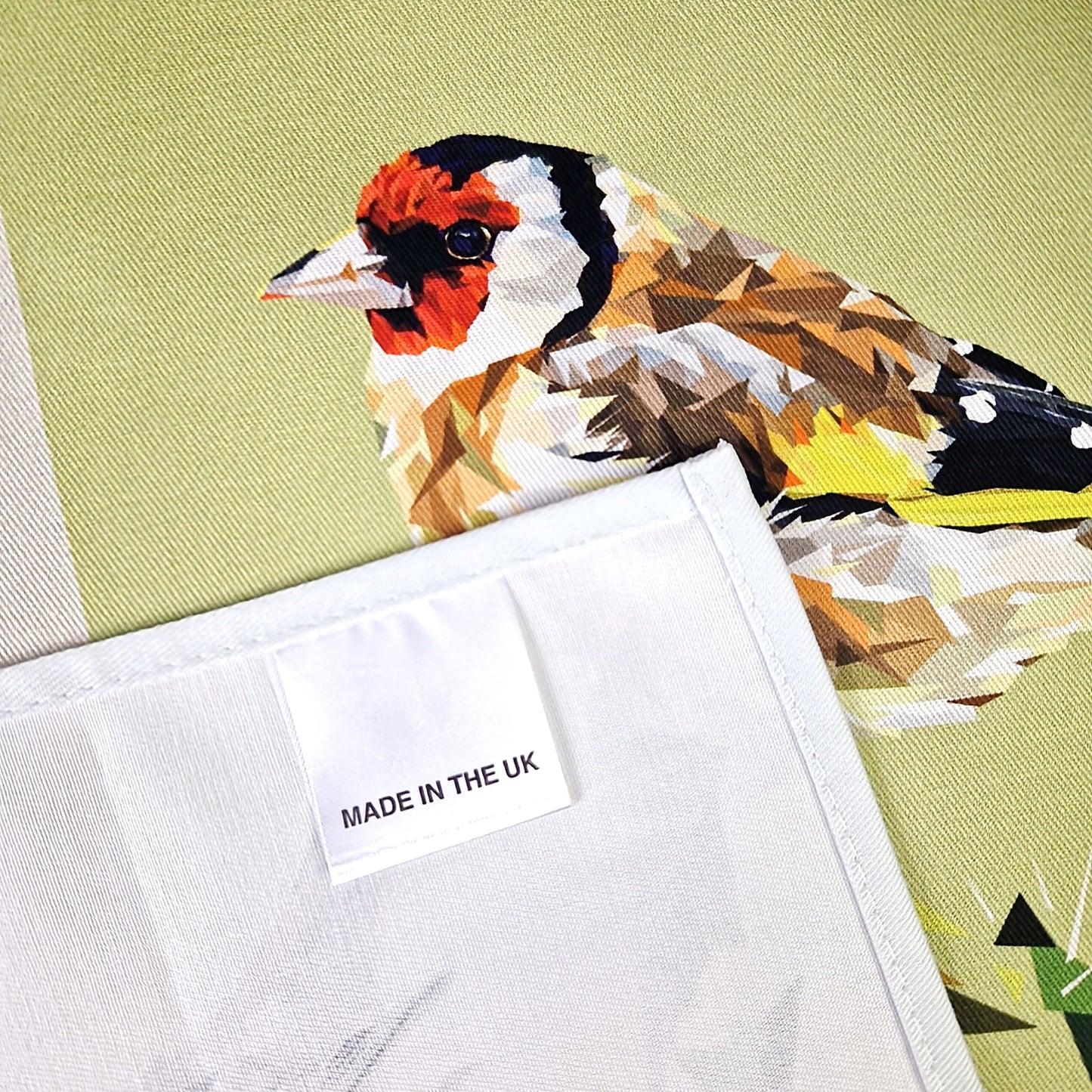 GARDEN BIRDS cotton tea towel