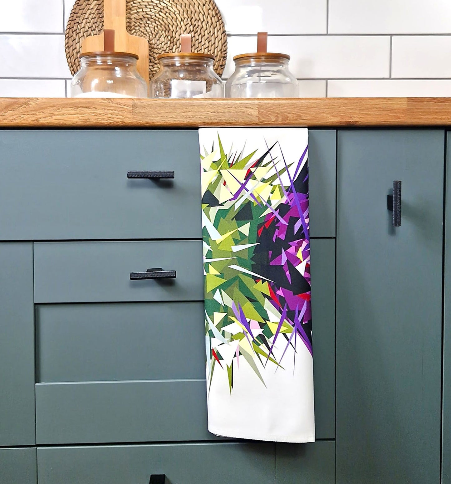SPEAR THISTLE cotton tea towel
