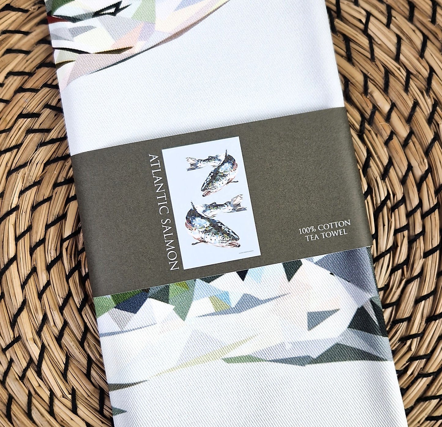 ATLANTIC SALMON cotton tea towel - 50% OFF APPLIED AT CHECKOUT