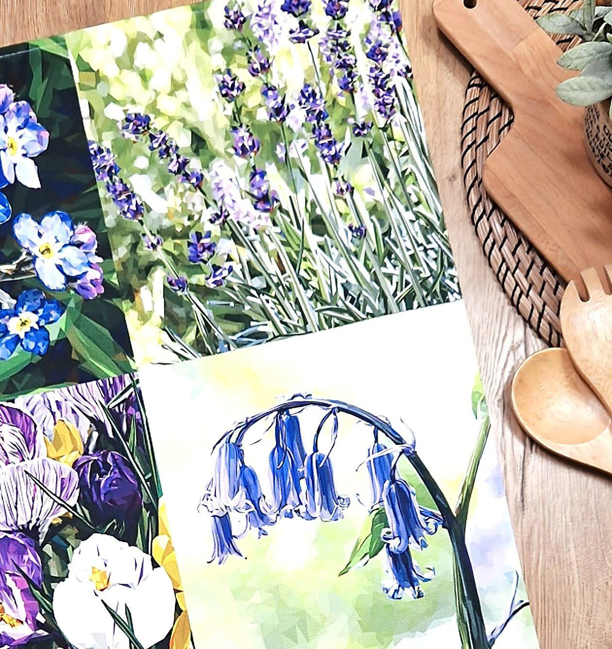 WILD FLOWERS cotton Tea Towel