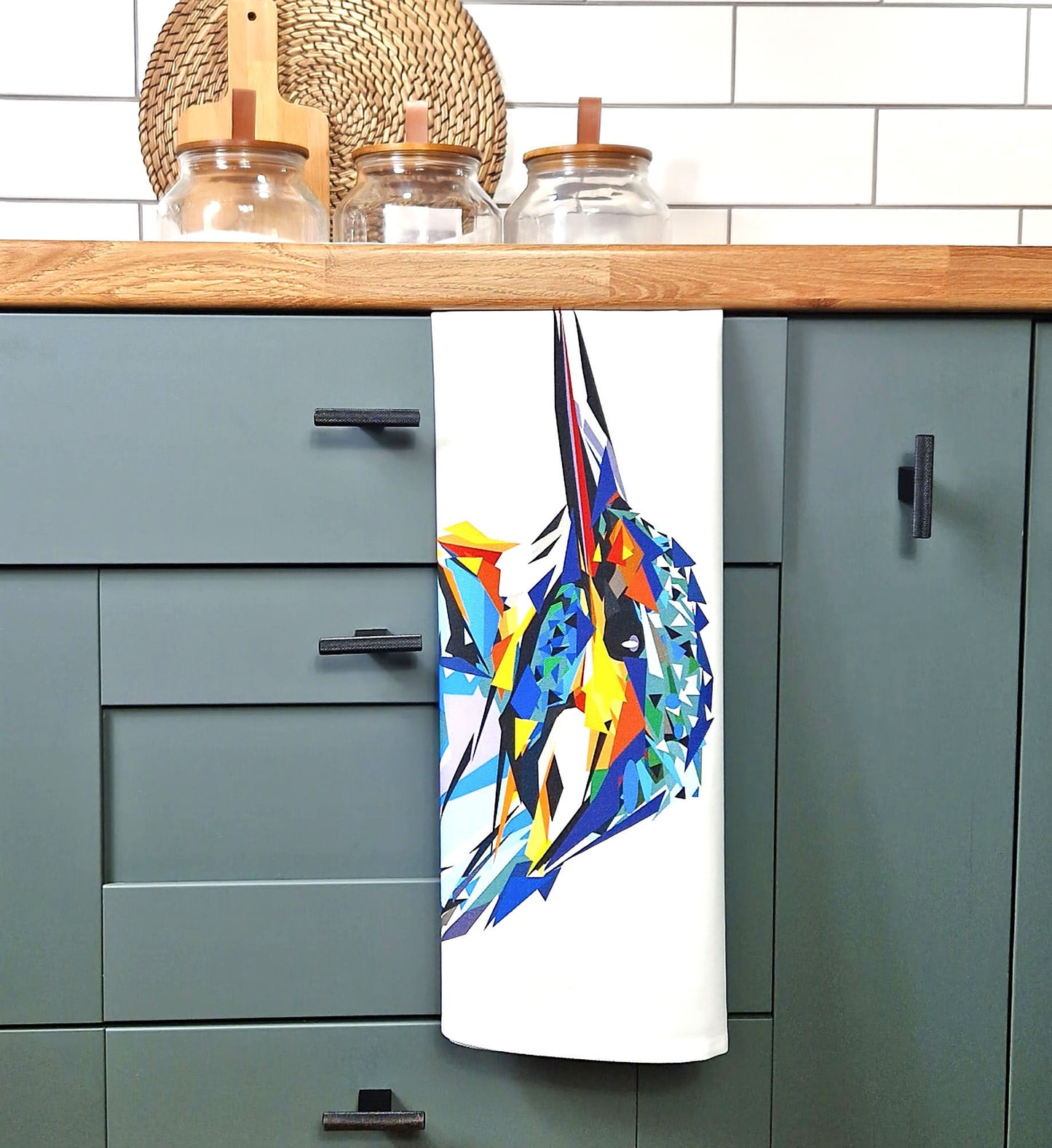 KINGFISHER cotton tea towel - 50% OFF APPLIED AT CHECKOUT