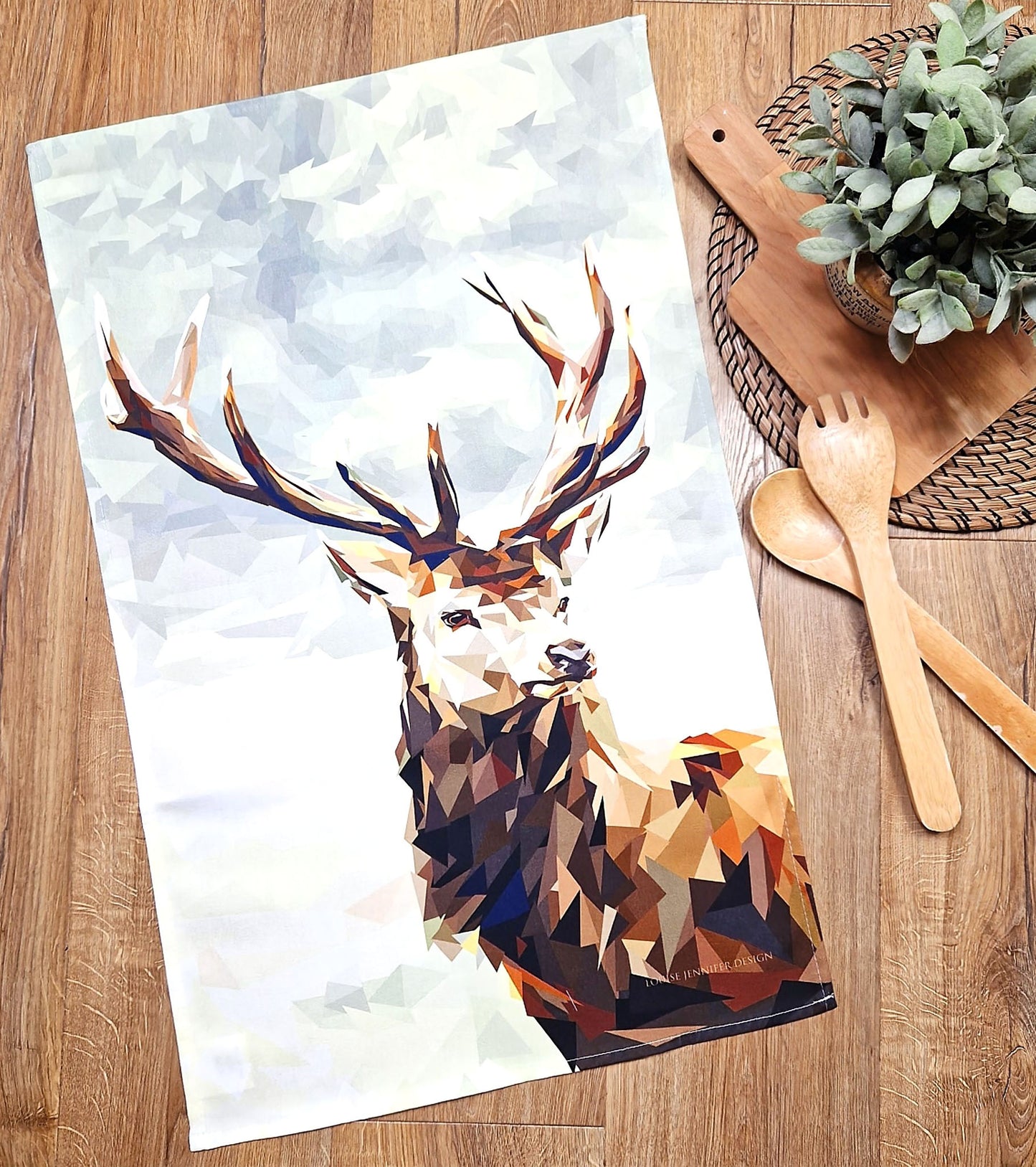 RED STAG cotton tea towel
