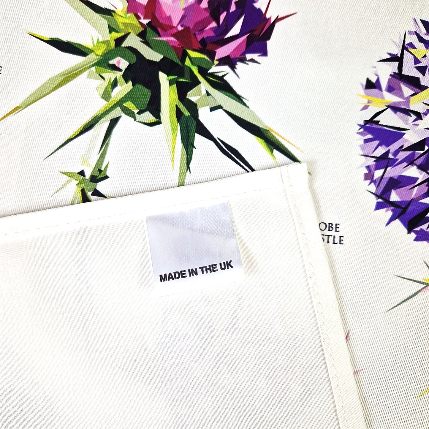 WILD THISTLES cotton tea towel