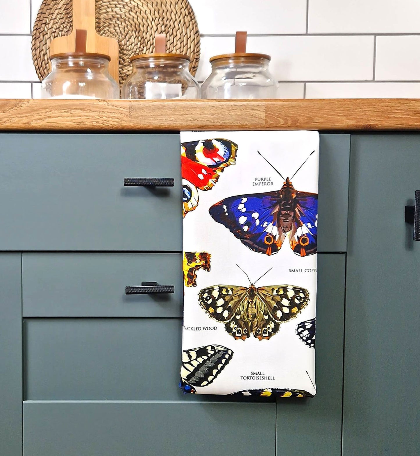 BUTTERFLIES OF BRITAIN cotton tea towel