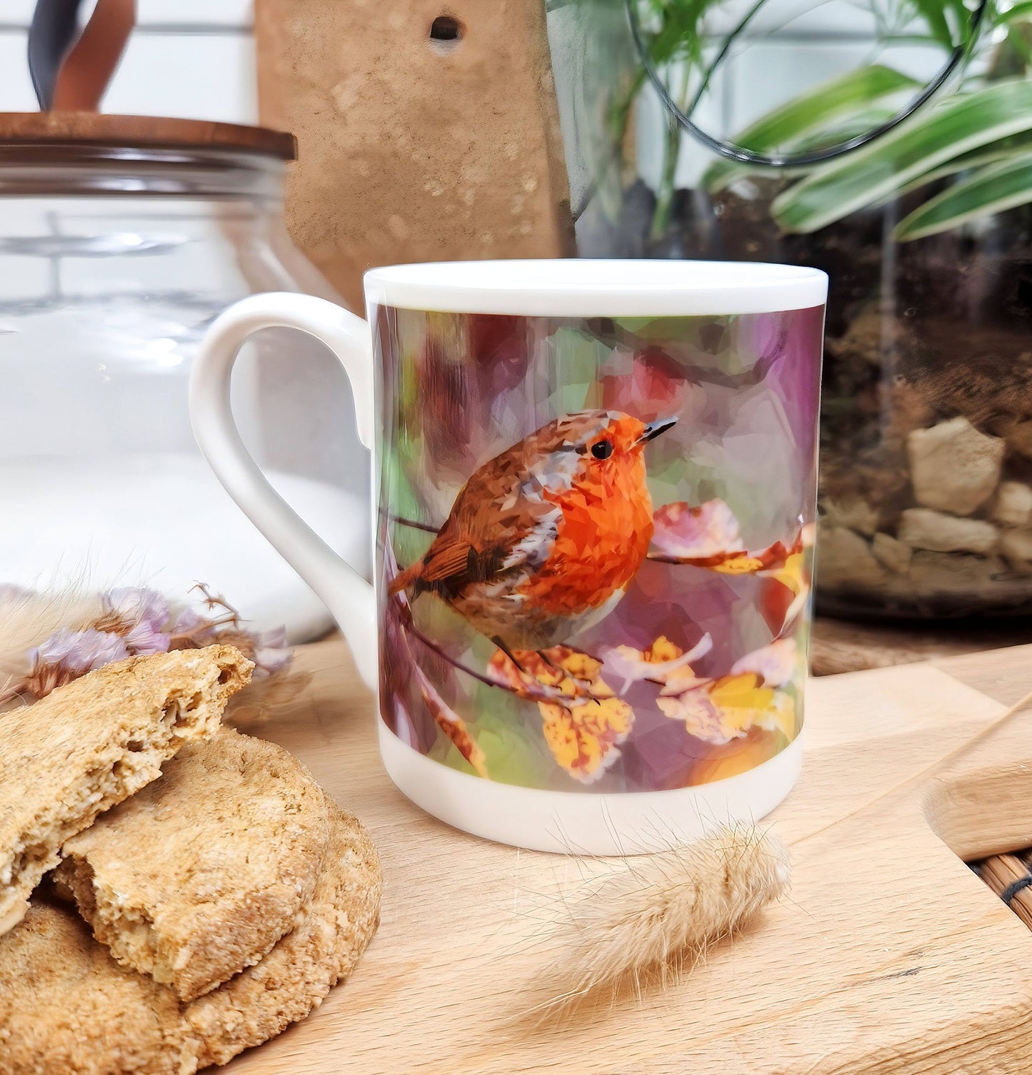 Robin redbreast bird illustration | Bone China mug *NEW