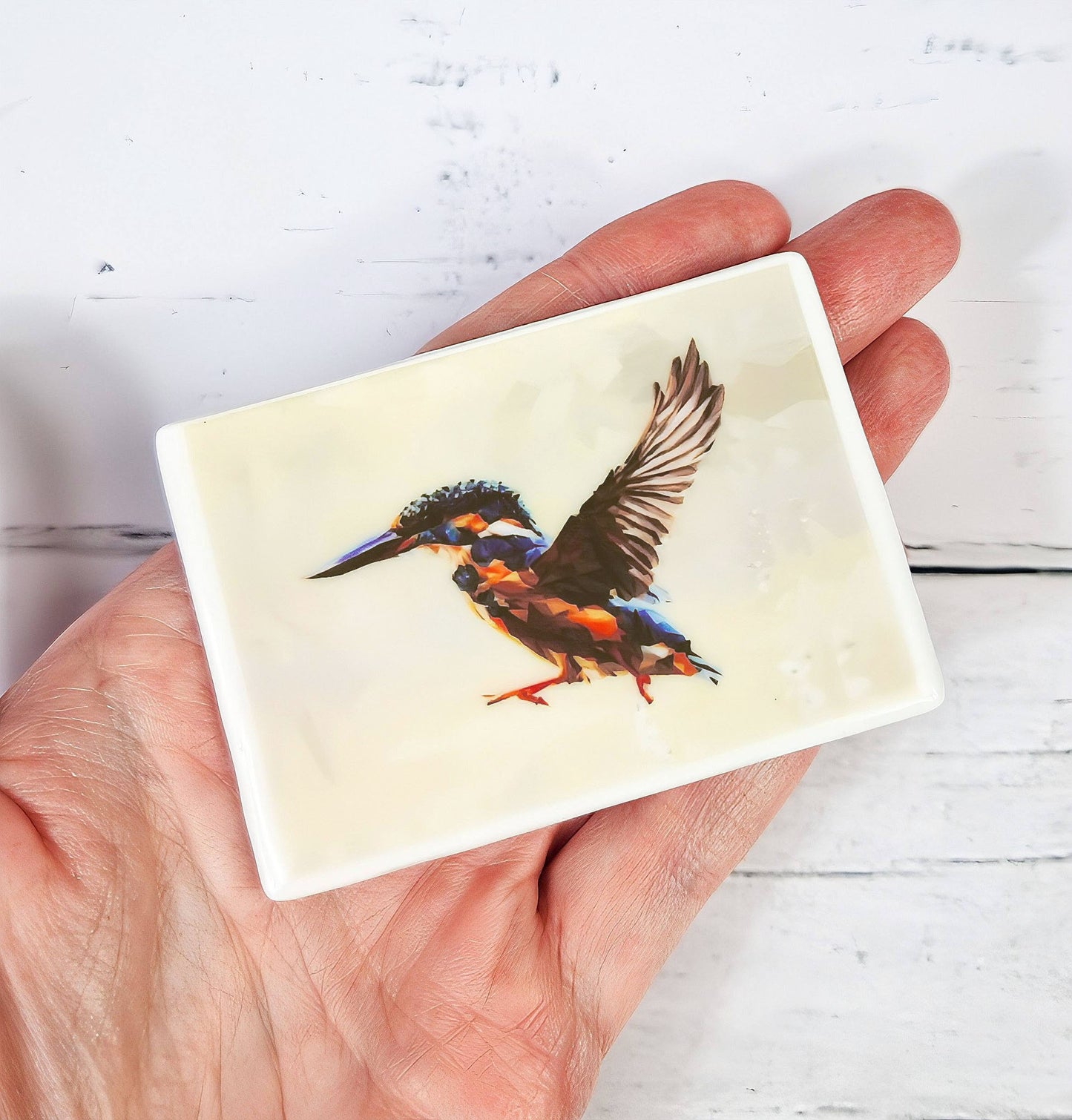 Kingfisher bird illustration | Ceramic fridge magnet | British birds