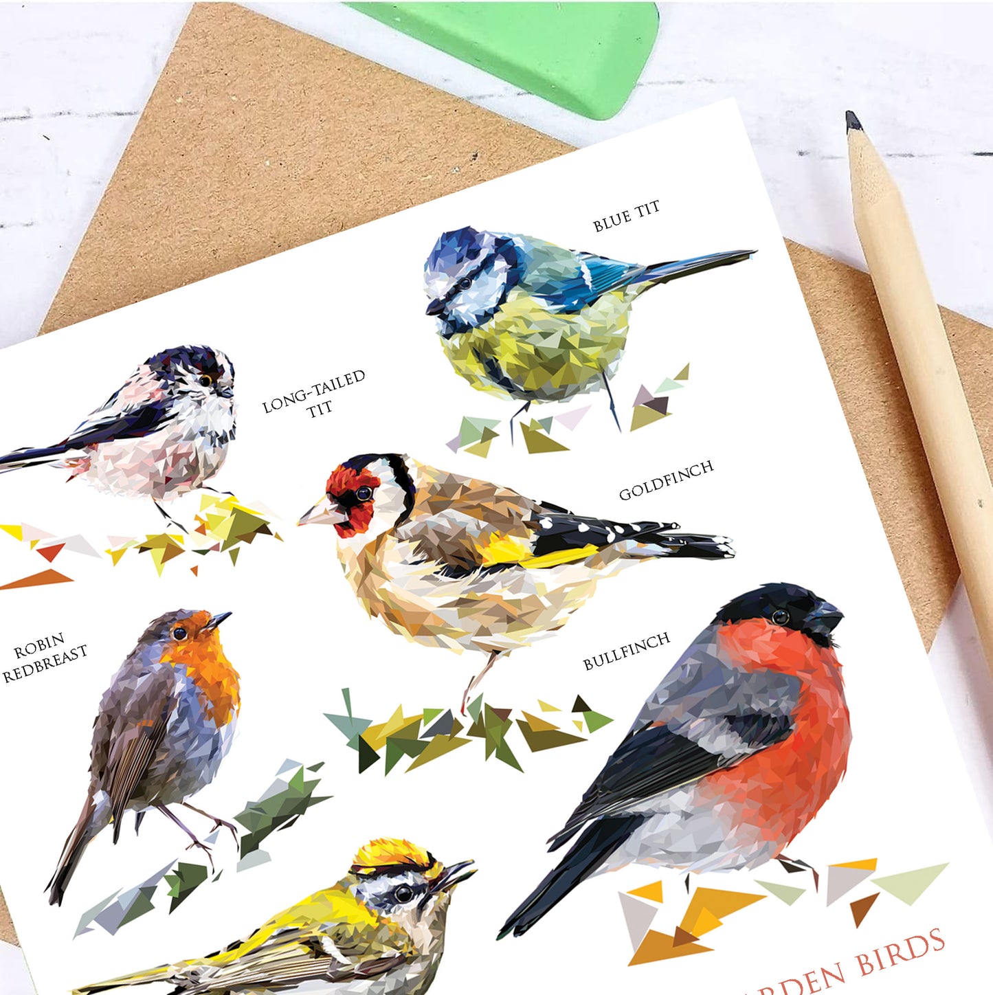 GARDEN BIRDS greeting card
