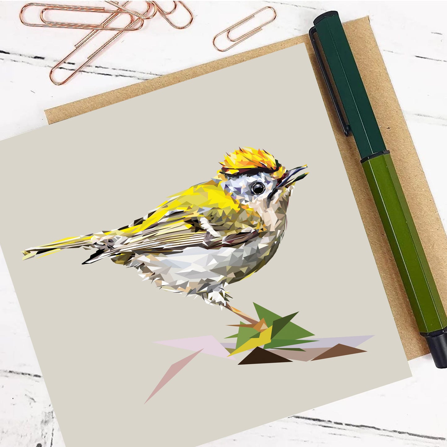 GOLDCREST seed greeting card
