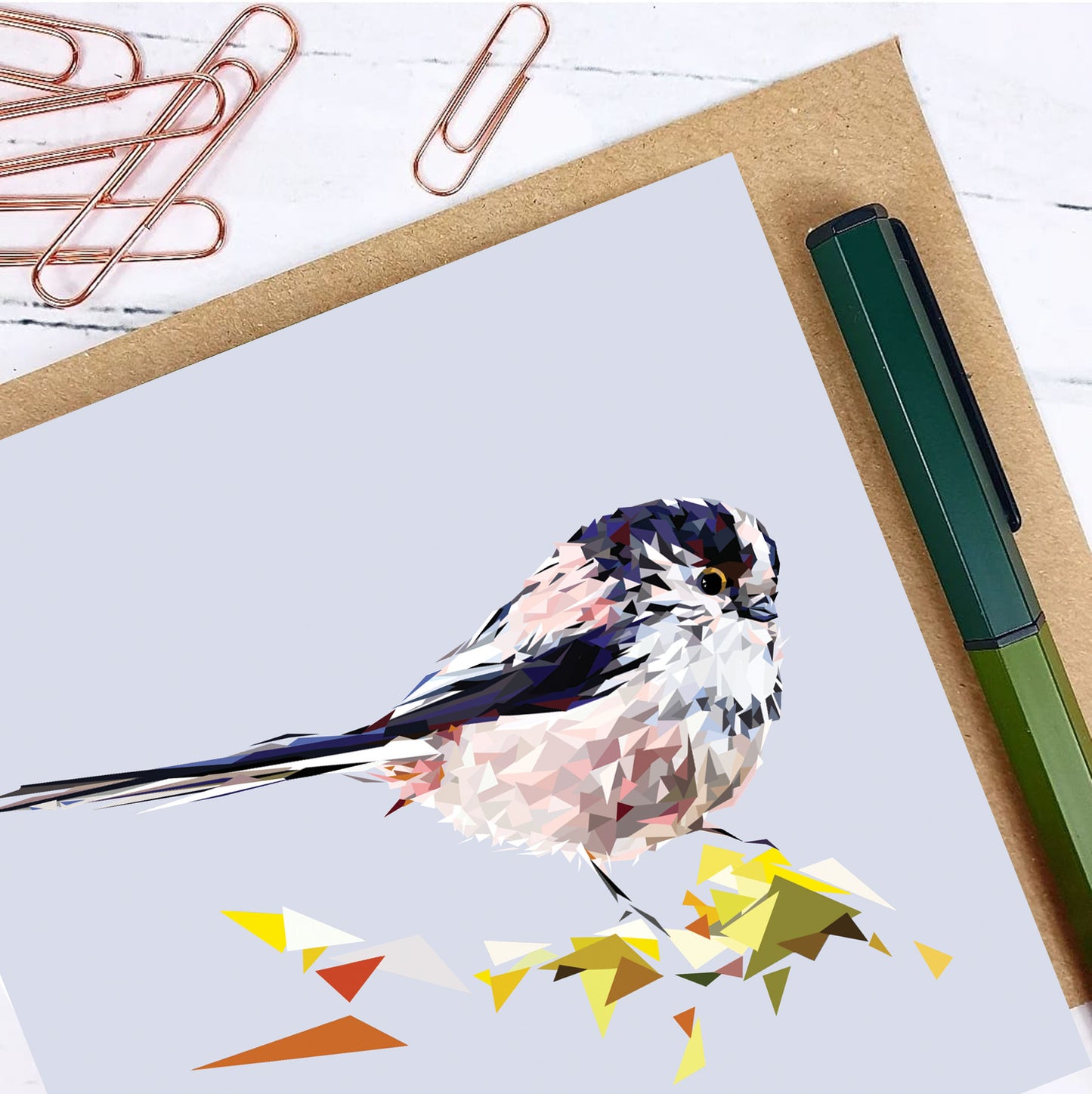 LONG-TAILED TIT greeting card