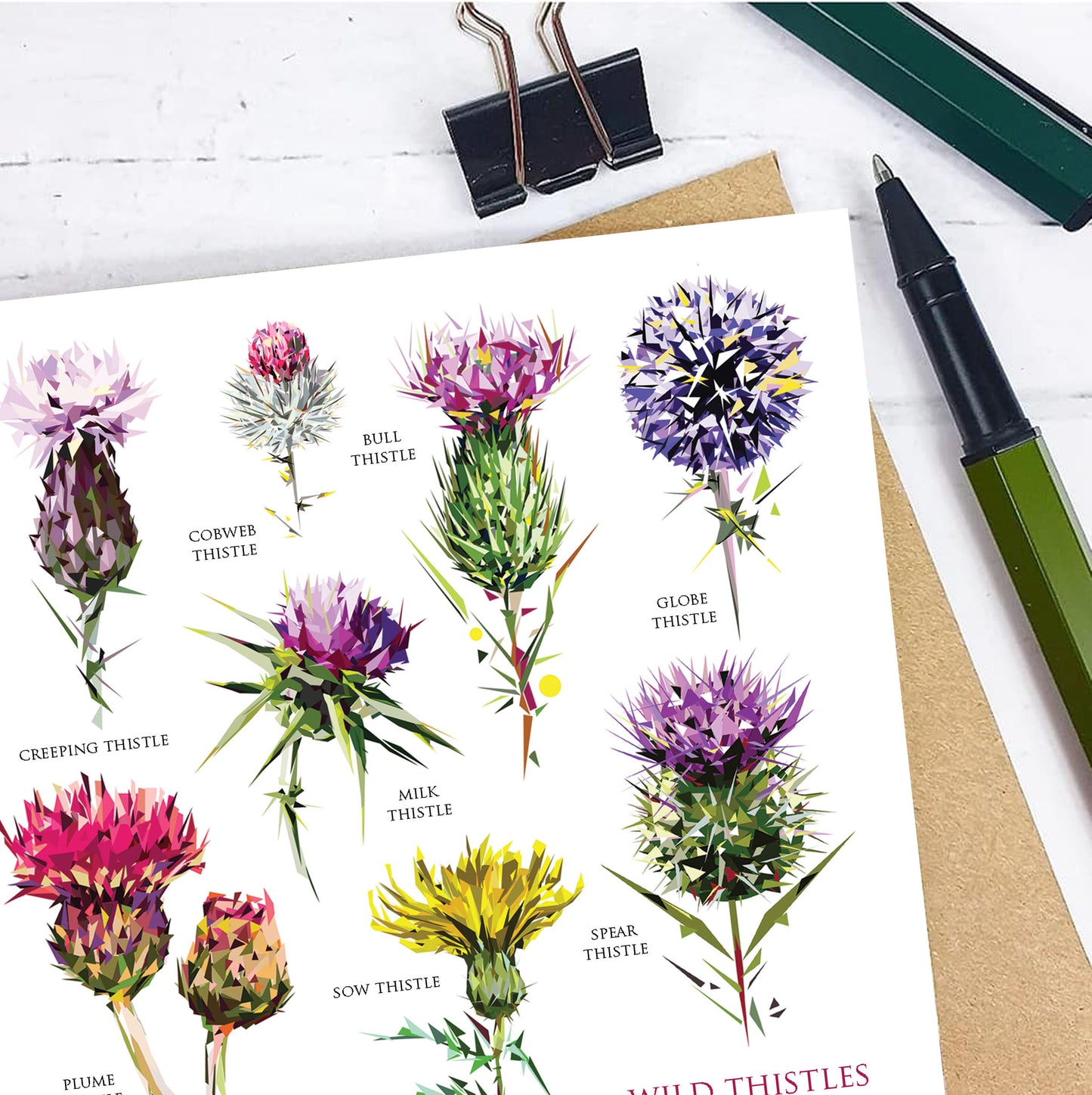 WILD THISTLES greeting card