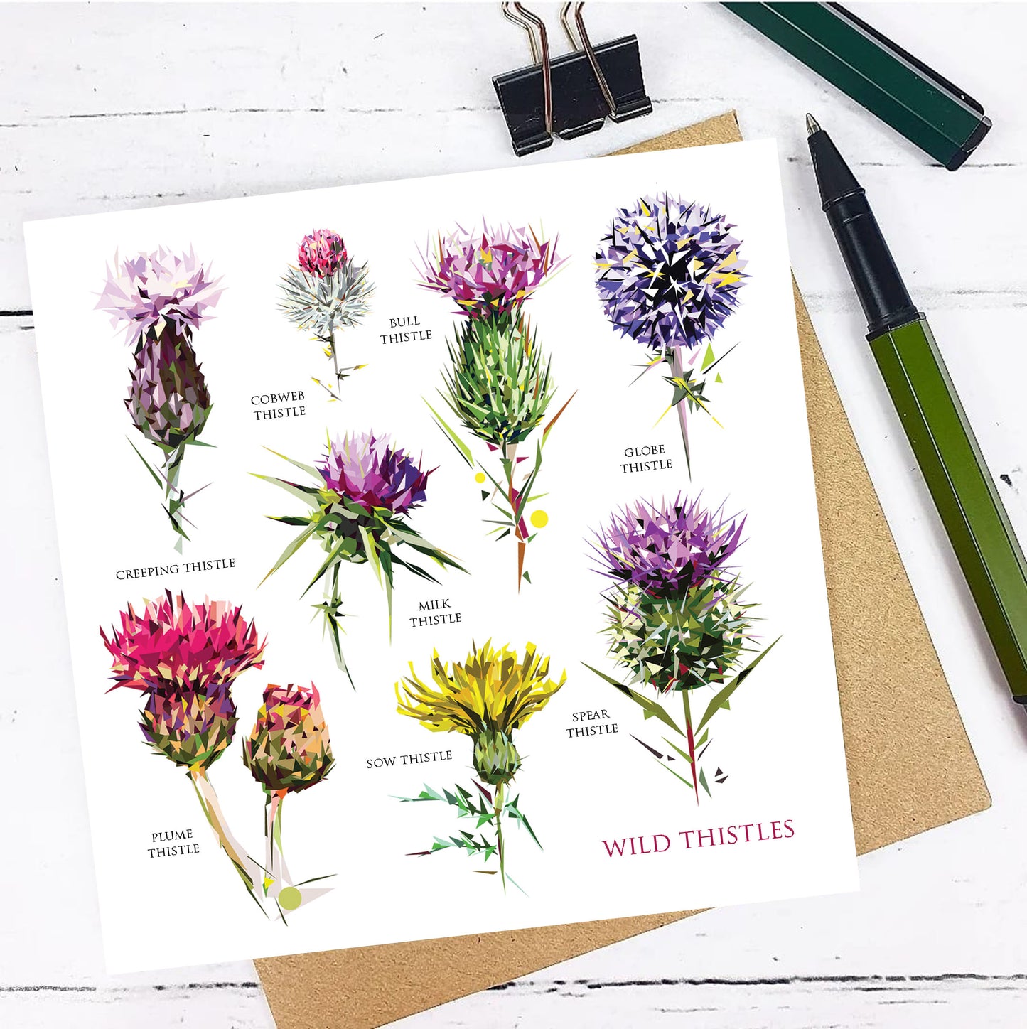 WILD THISTLES greeting card