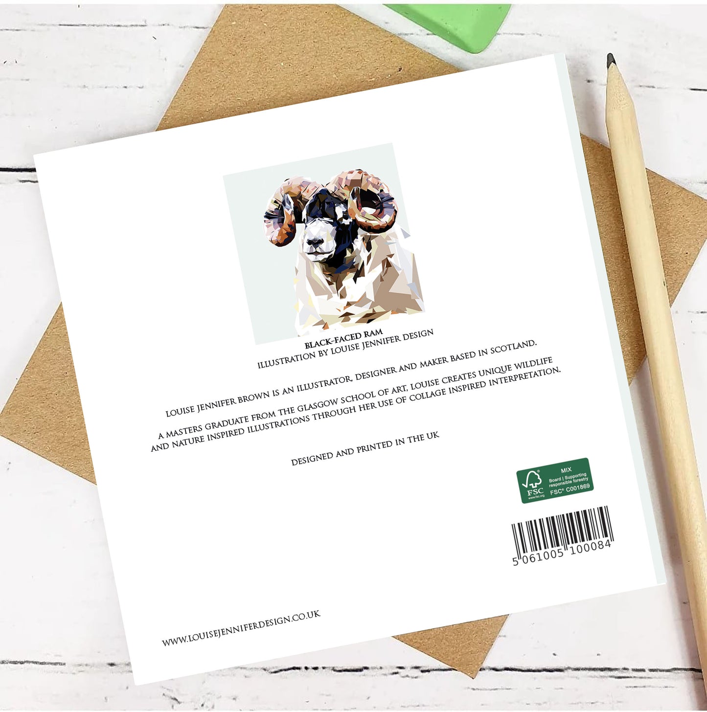 BLACK FACED RAM greeting card