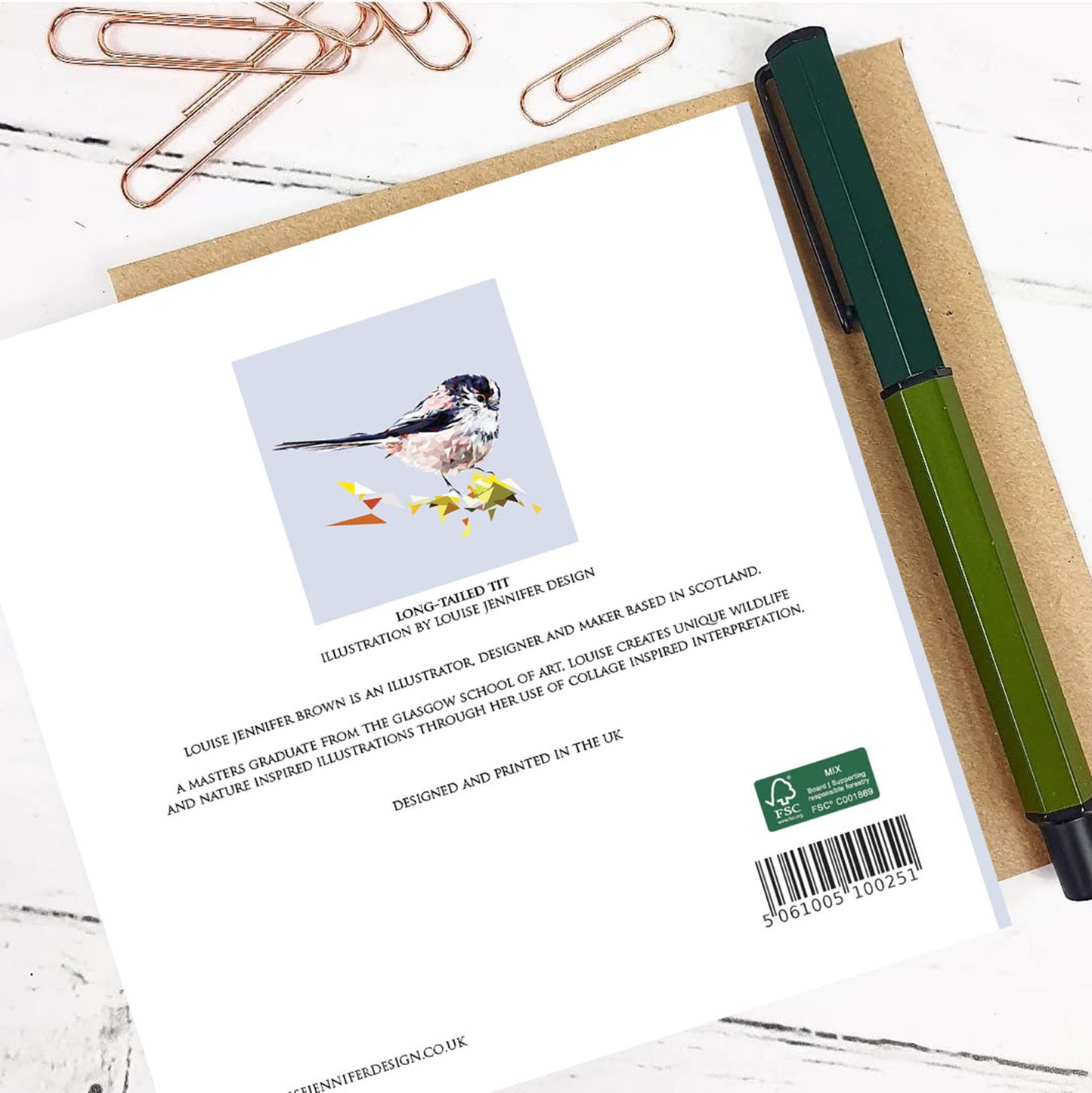 LONG-TAILED TIT greeting card