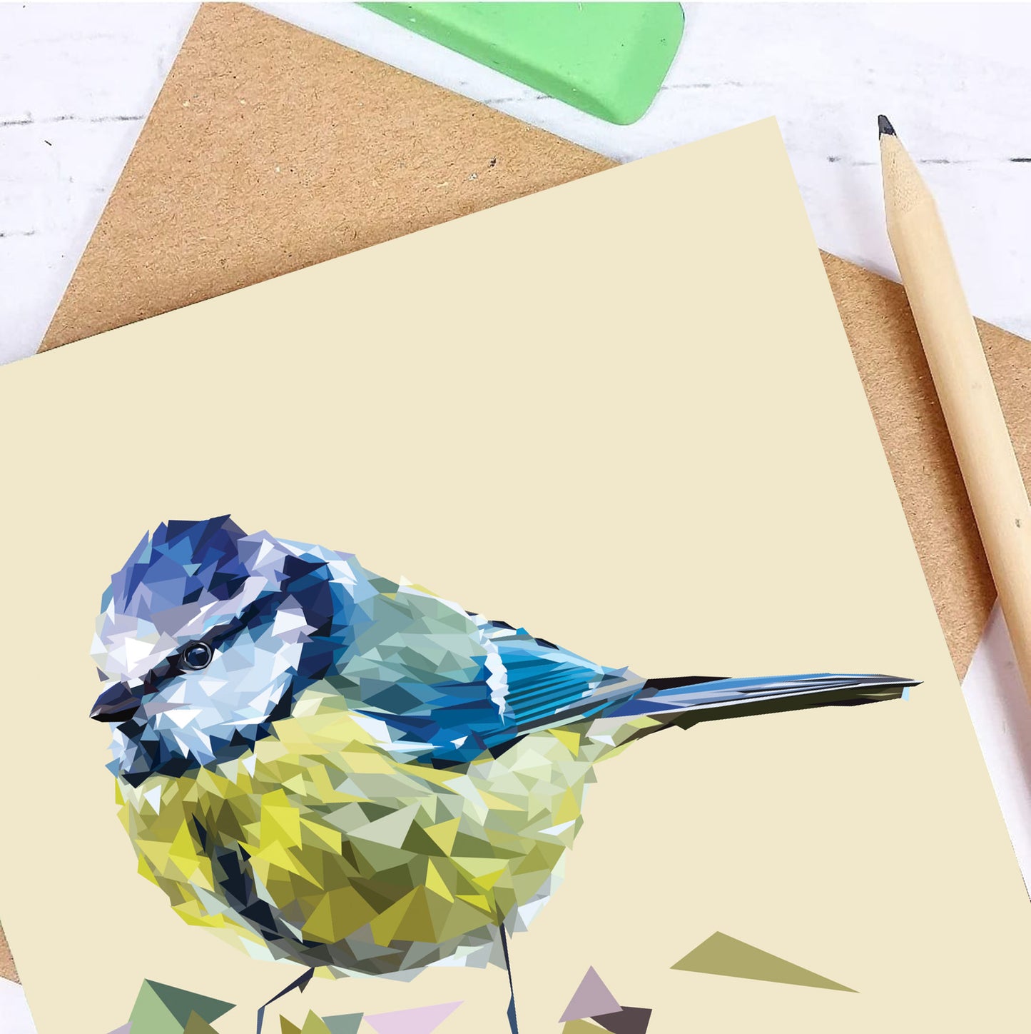 BLUE TIT greeting card