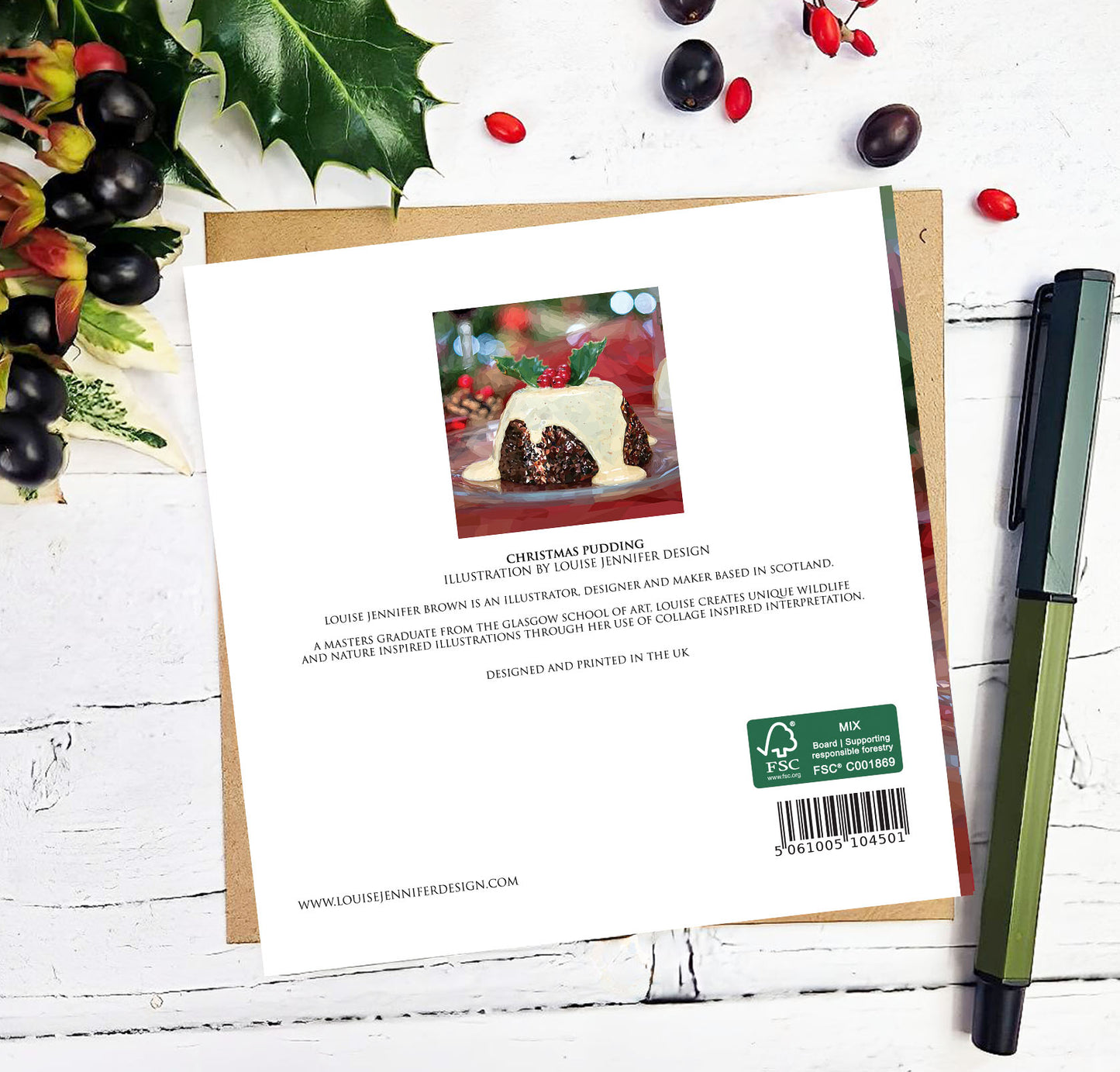 CHRISTMAS PUDDING greeting card *NEW
