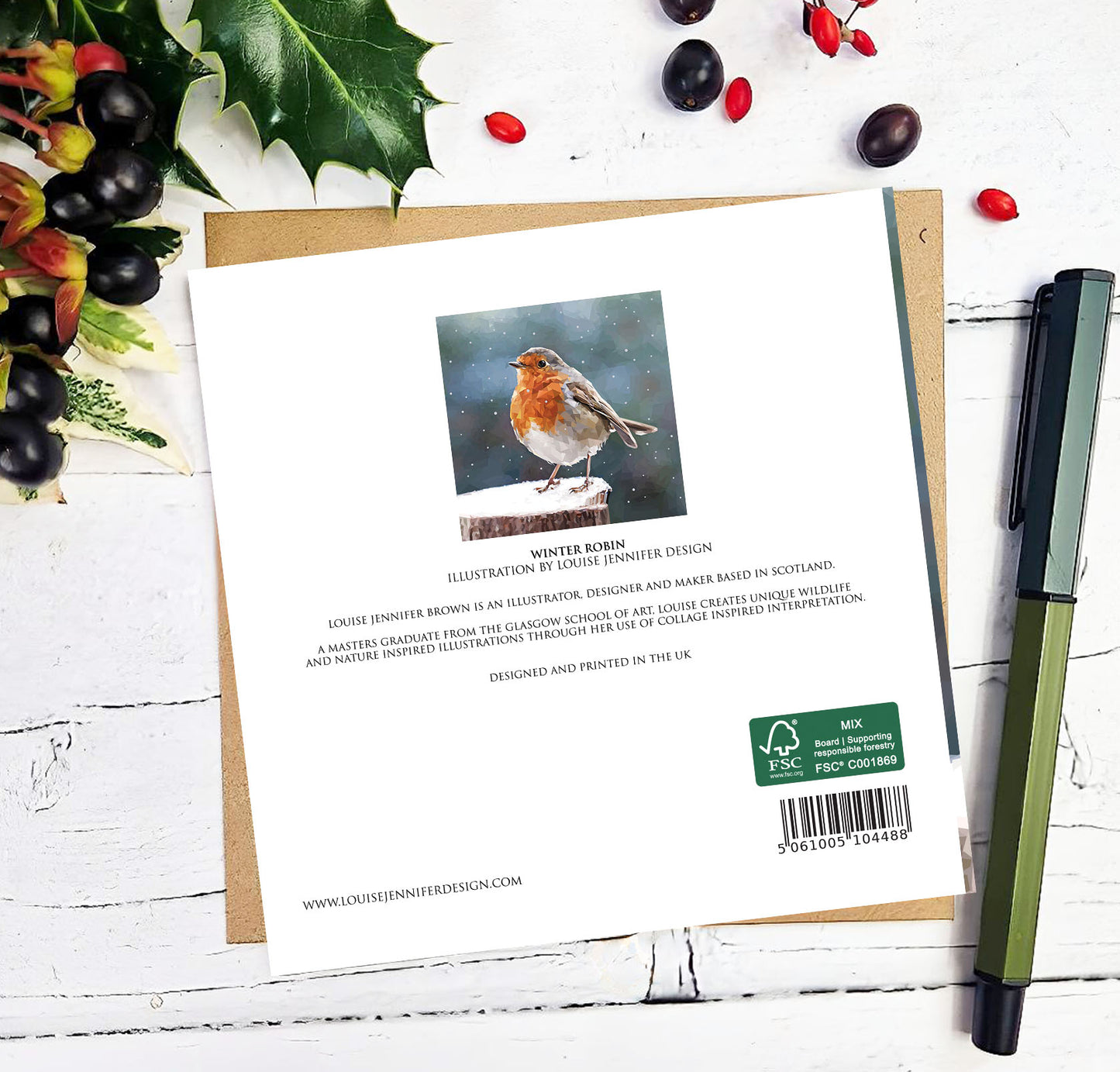 WINTER ROBIN greeting card