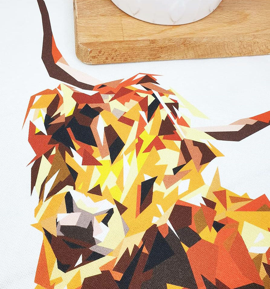 HIGHLAND COW tea towel - 50% OFF APPLIED AT CHECKOUT