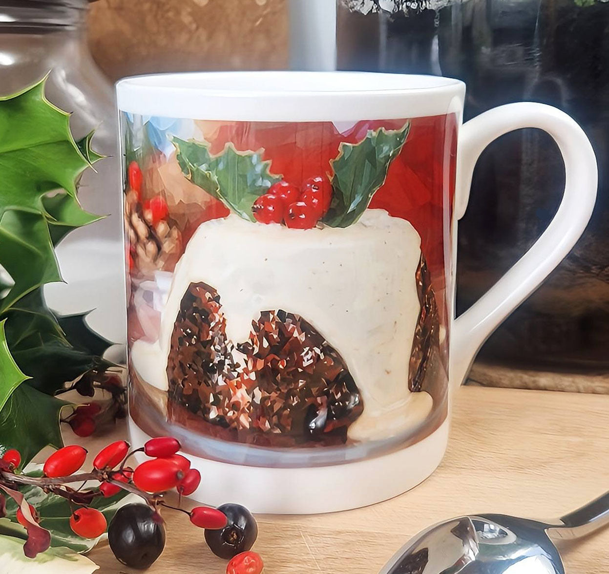 CHRISTMAS PUDDING illustrated mug *NEW
