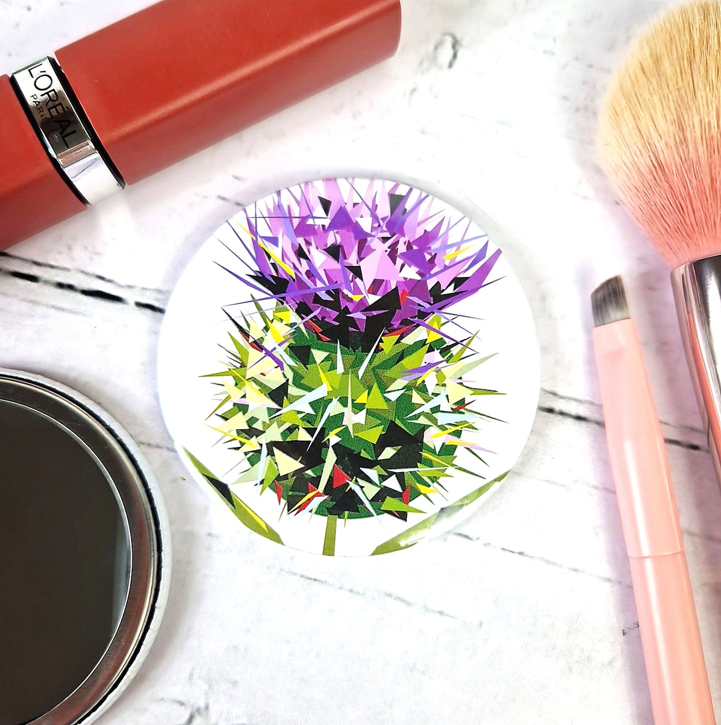 SPEAR THISTLE pocket mirror