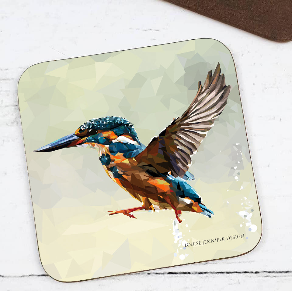 KINGFISHER hardwood coaster
