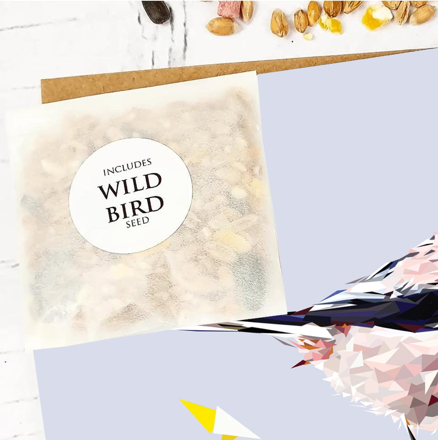 LONG-TAILED TIT seed greeting card