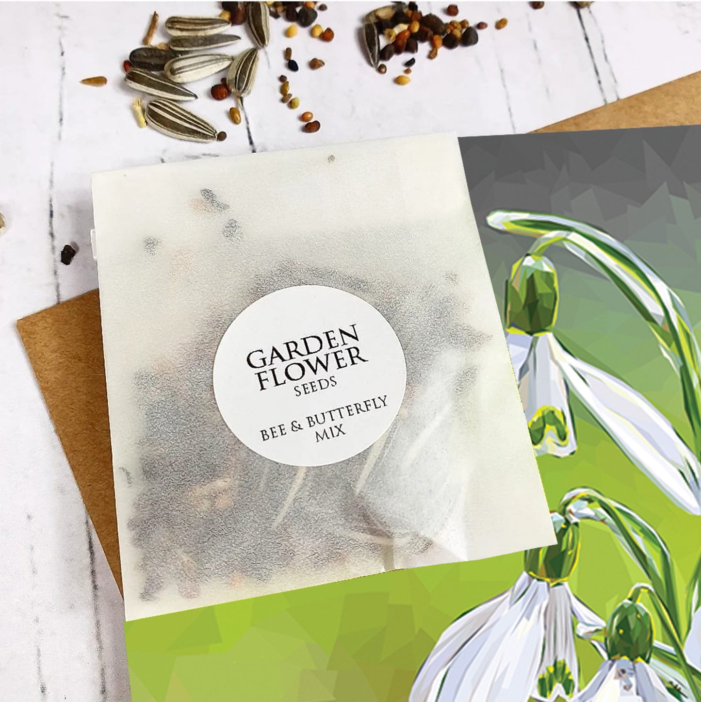 SNOWDROPS seed greeting card