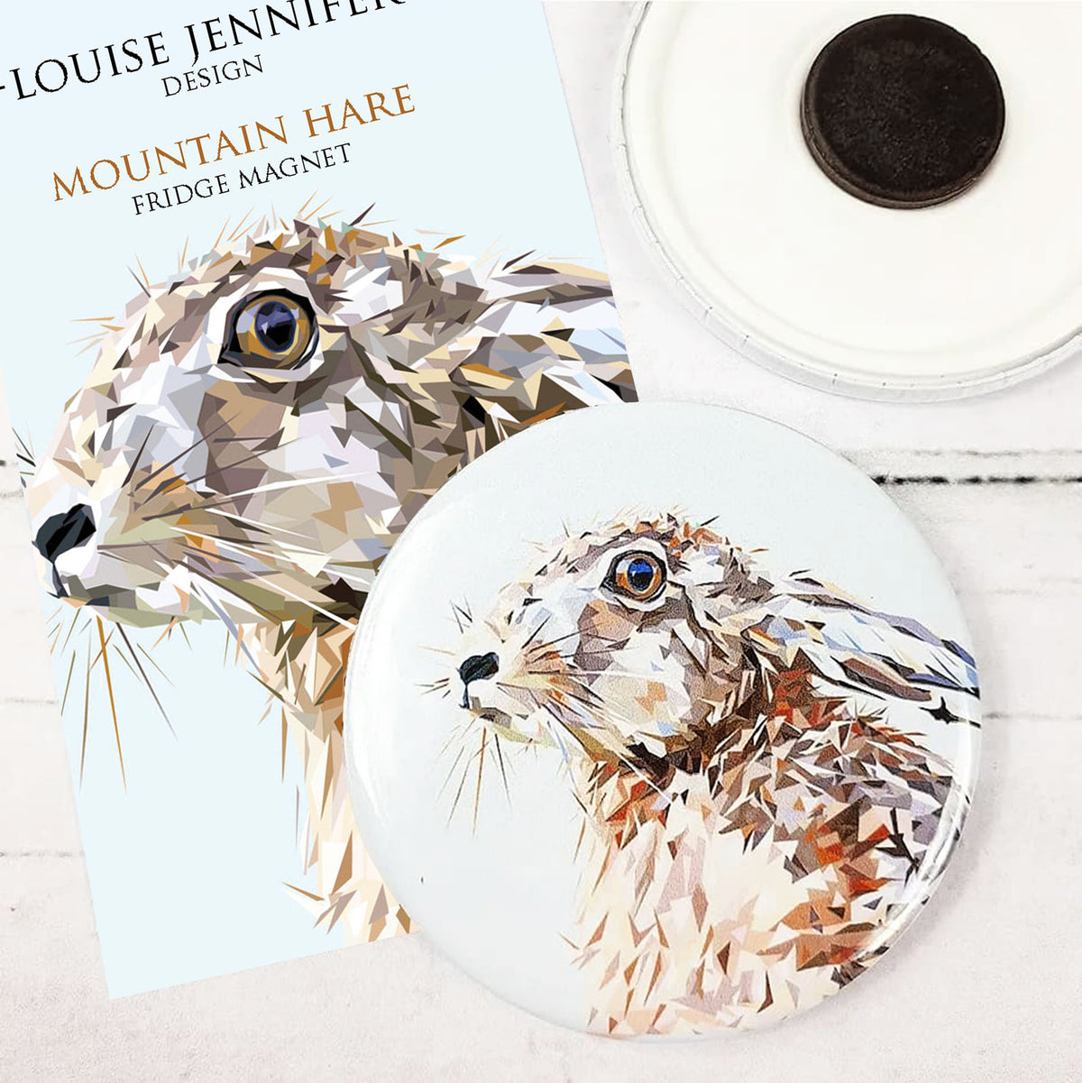 MOUNTAIN HARE magnet – Louise Jennifer Design