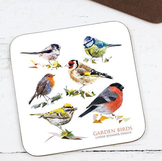 GARDEN BIRDS hardwood coaster