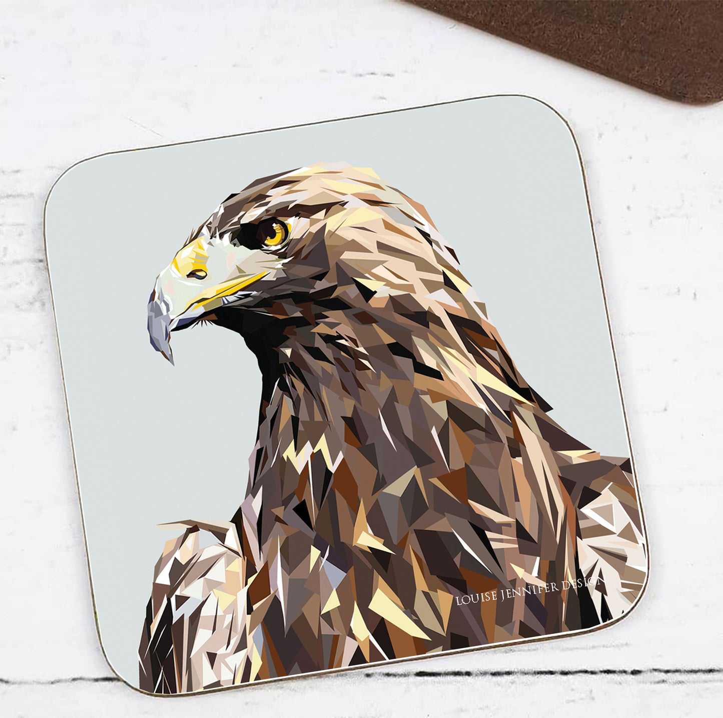 GOLDEN EAGLE hardwood coaster