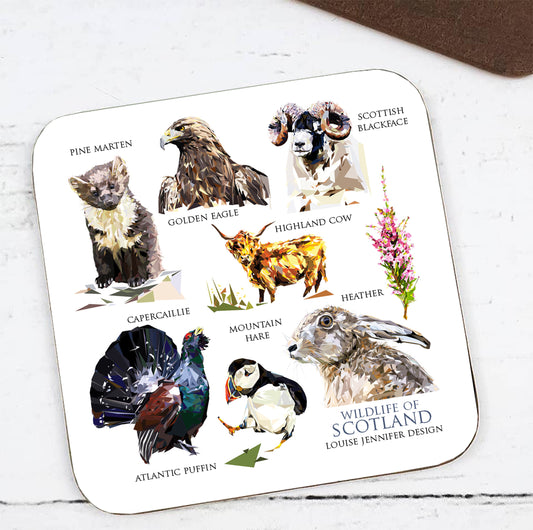 WILDLIFE OF SCOTLAND hardwood coaster