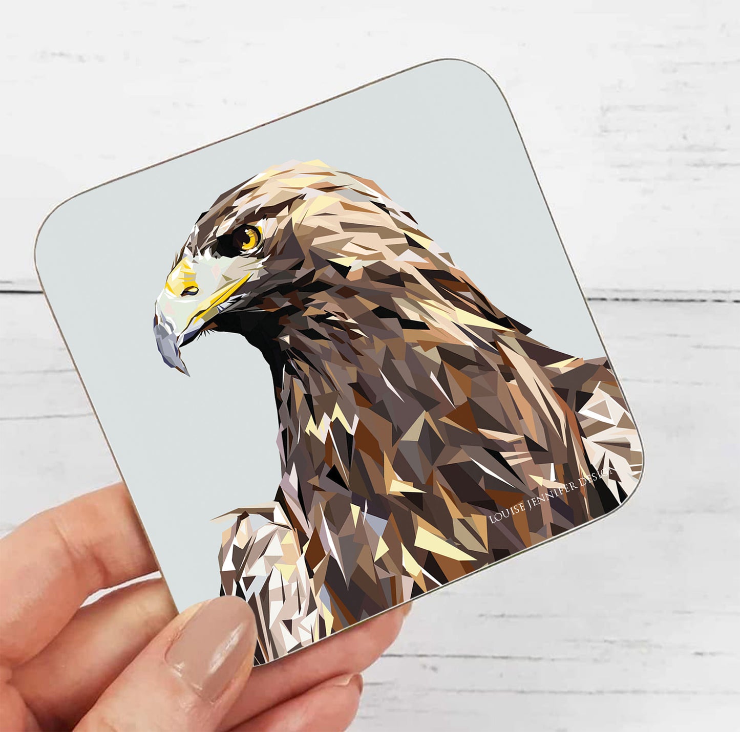 GOLDEN EAGLE hardwood coaster