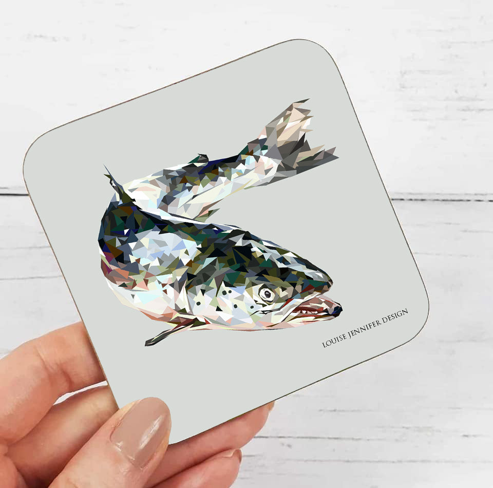ATLANTIC SALMON hardwood coaster