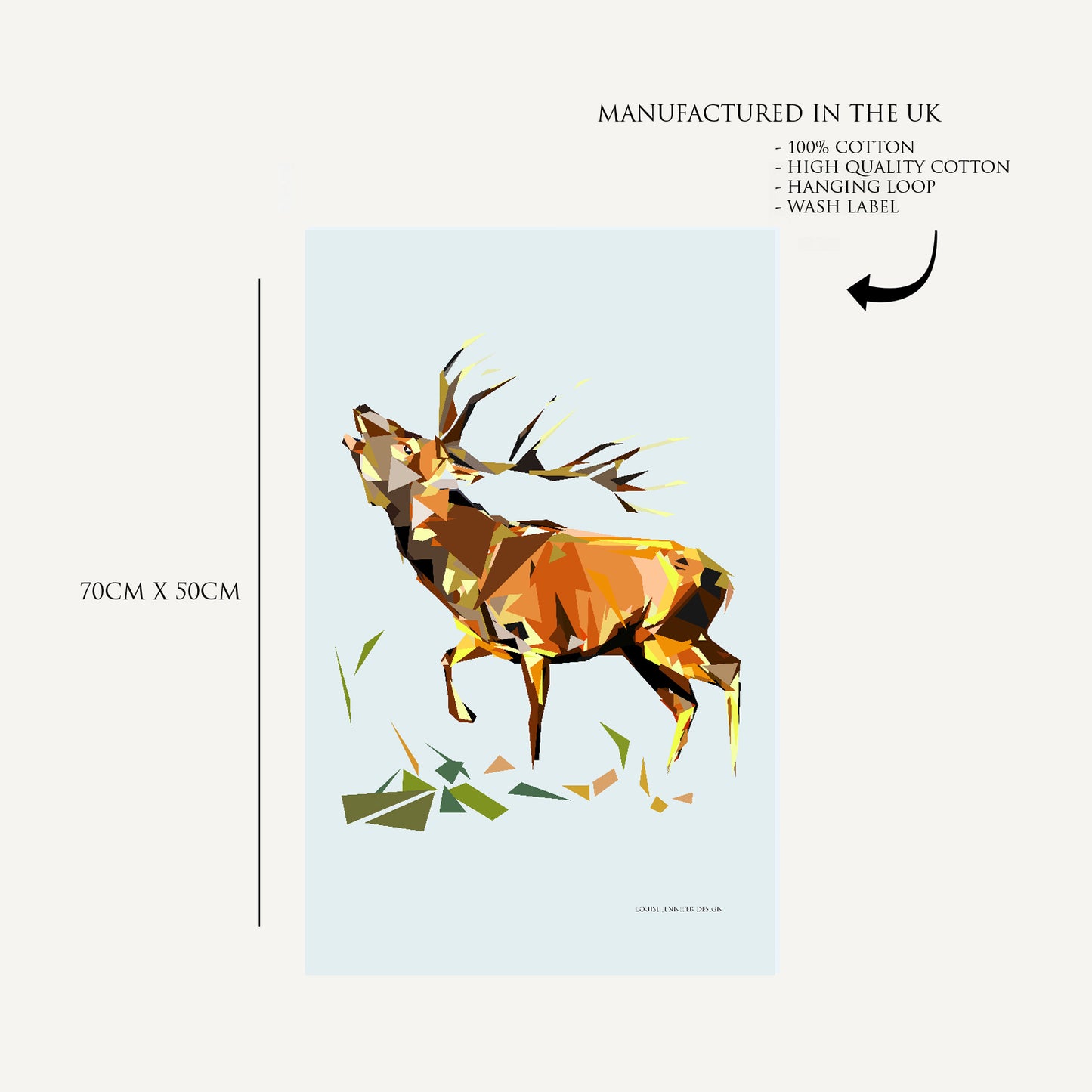 'SALE' Red stag tea towel | 100% cotton | Scottish highlands design