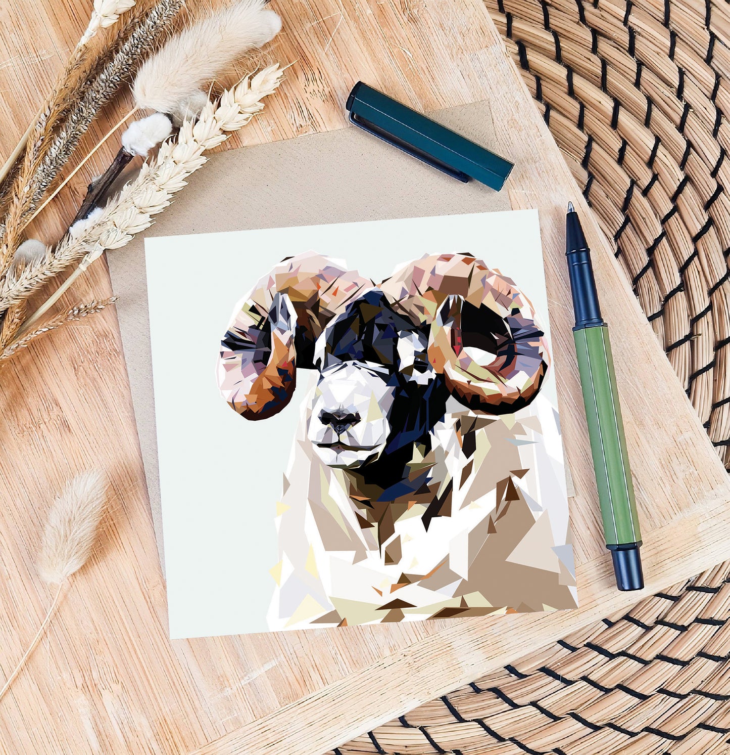 Blackface sheep illustration | Blank greeting card | Art card