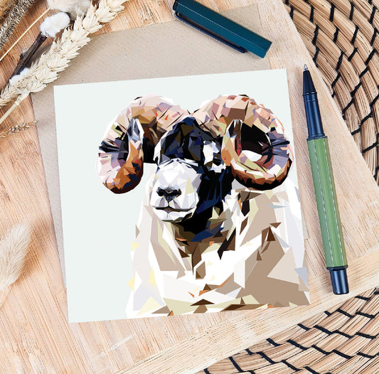 Blackface sheep illustration | Blank greeting card | Art card