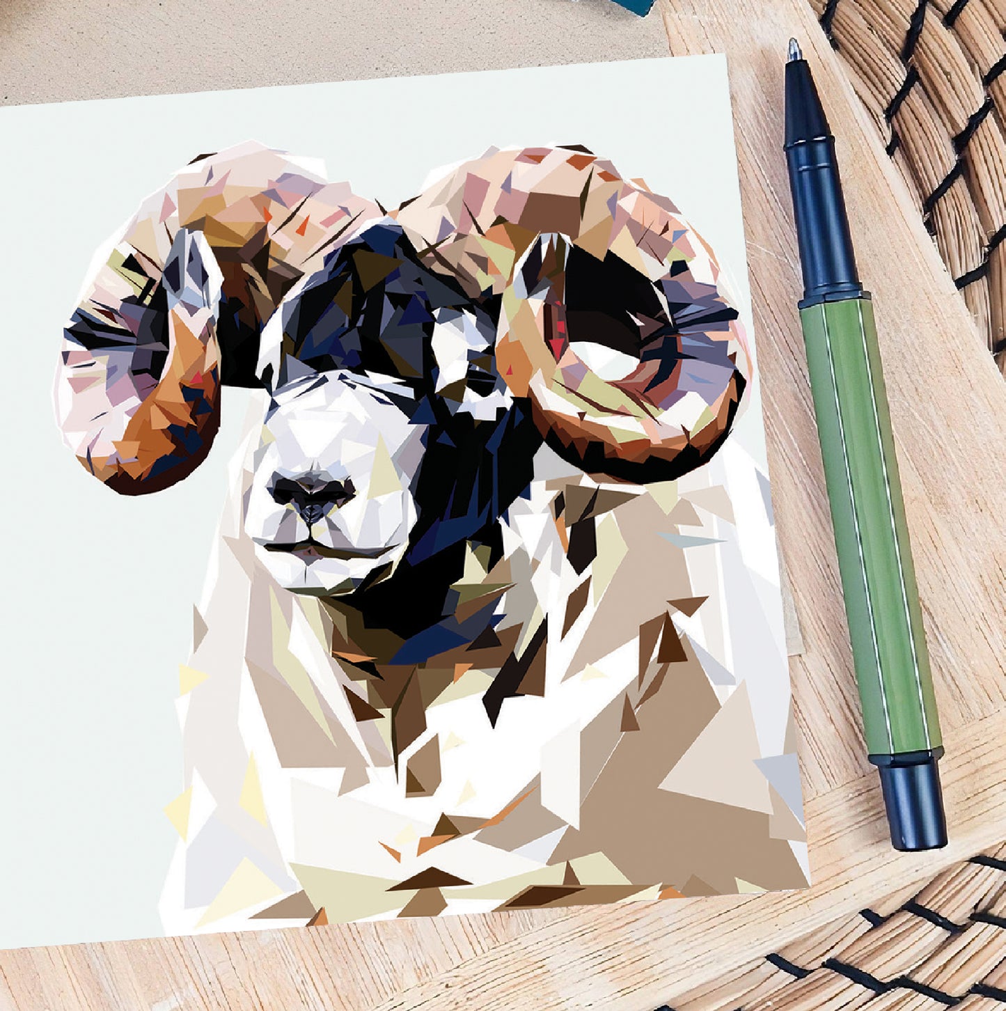 Blackface sheep illustration | Blank greeting card | Art card