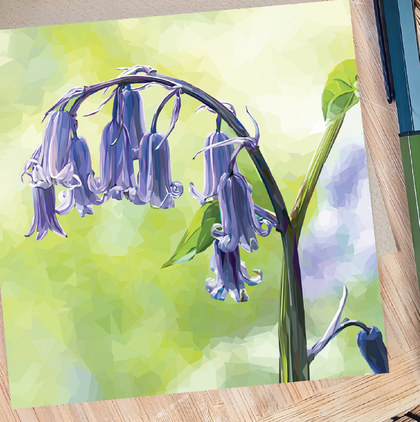 Bluebell flower illustration | Blank greeting card | Scottish art card